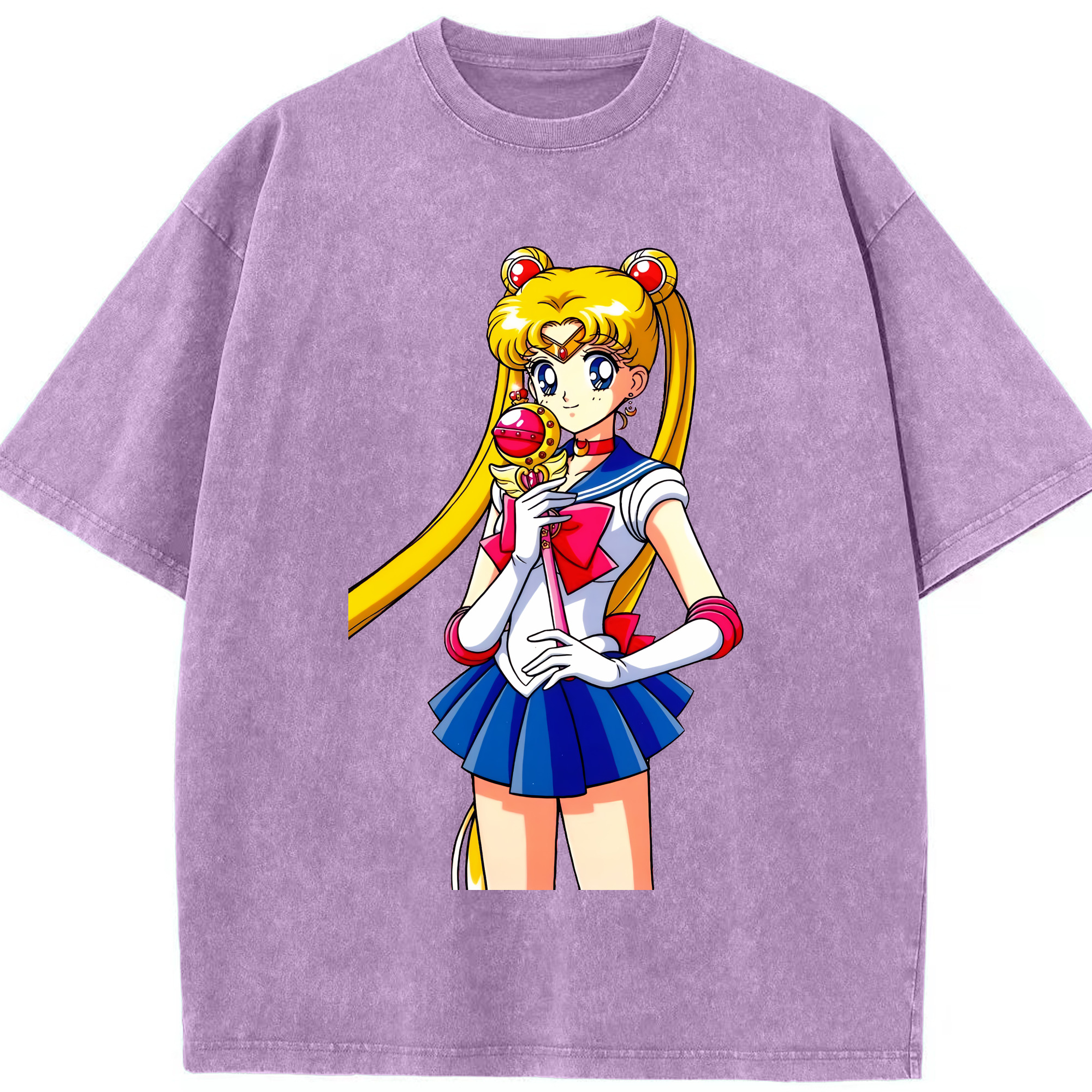 （画像用） 美少女戦士セーラームーン 月野 うさぎ つきの うさぎ Sailor Moon Tsukino Usagi 綿100% ヴィンテージ風 半袖Tシャツ（フロントプリント）