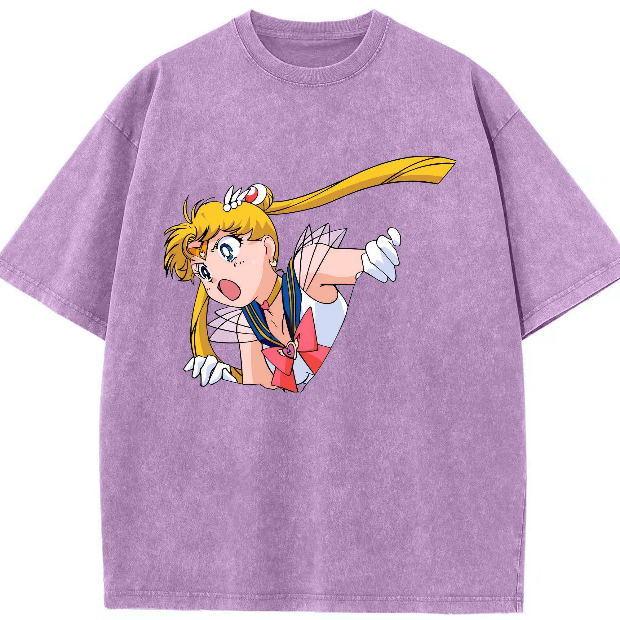 （画像用） 美少女戦士セーラームーン 月野 うさぎ つきの うさぎ Sailor Moon Tsukino Usagi 綿100% ヴィンテージ風 半袖Tシャツ（フロントプリント）