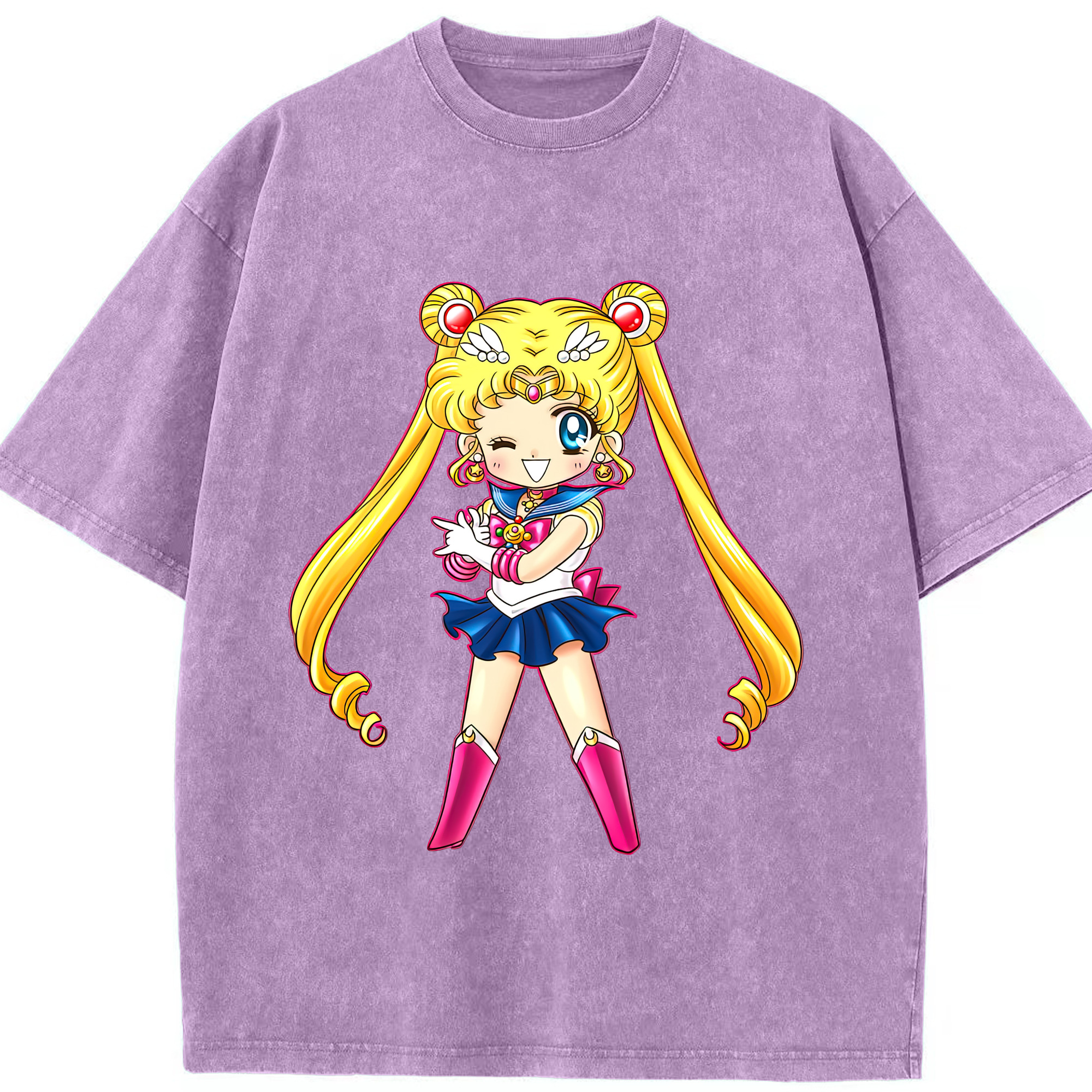 （画像用） 美少女戦士セーラームーン 月野 うさぎ つきの うさぎ Sailor Moon Tsukino Usagi 綿100% ヴィンテージ風 半袖Tシャツ（フロントプリント）