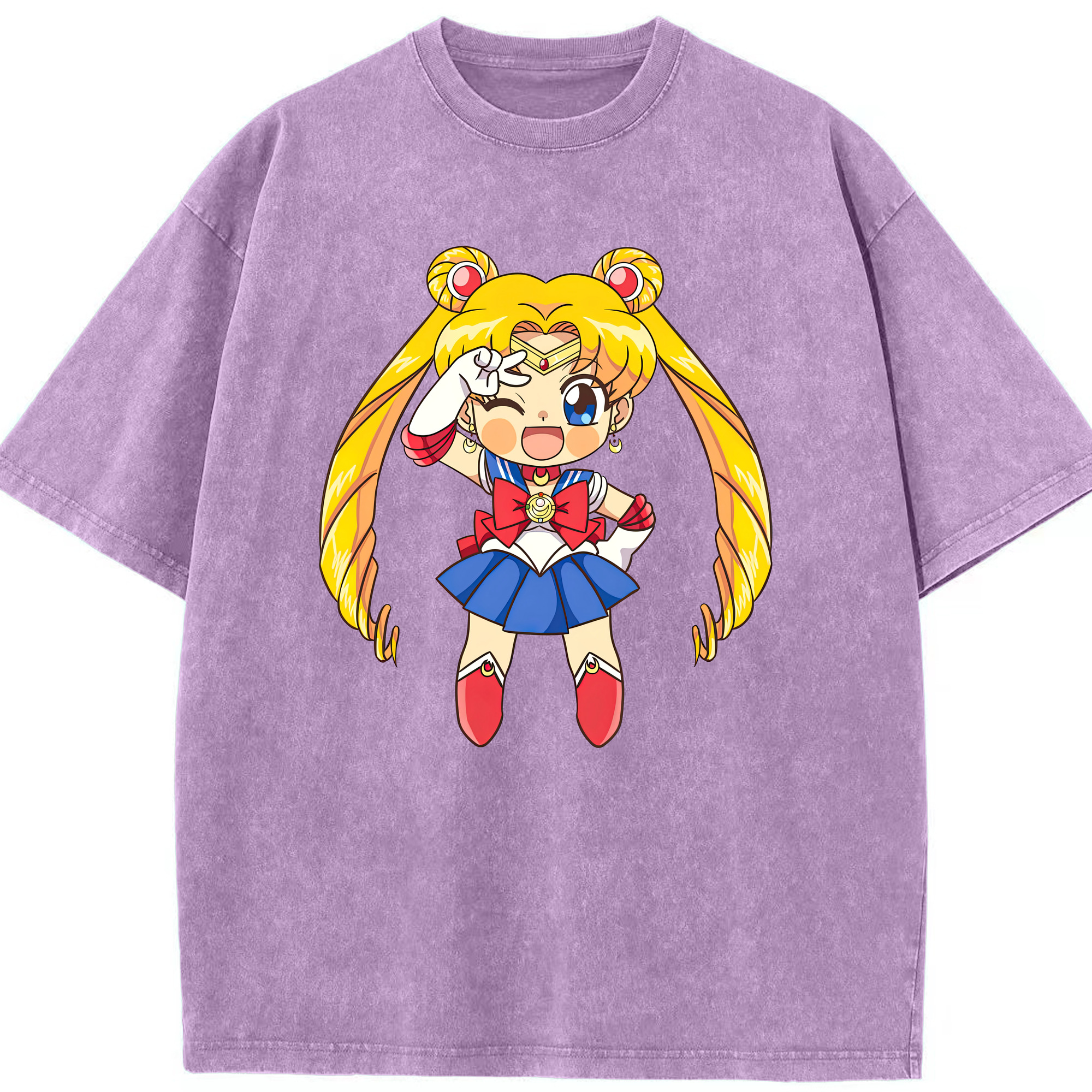（画像用） 美少女戦士セーラームーン 月野 うさぎ つきの うさぎ Sailor Moon Tsukino Usagi 綿100% ヴィンテージ風 半袖Tシャツ（フロントプリント）
