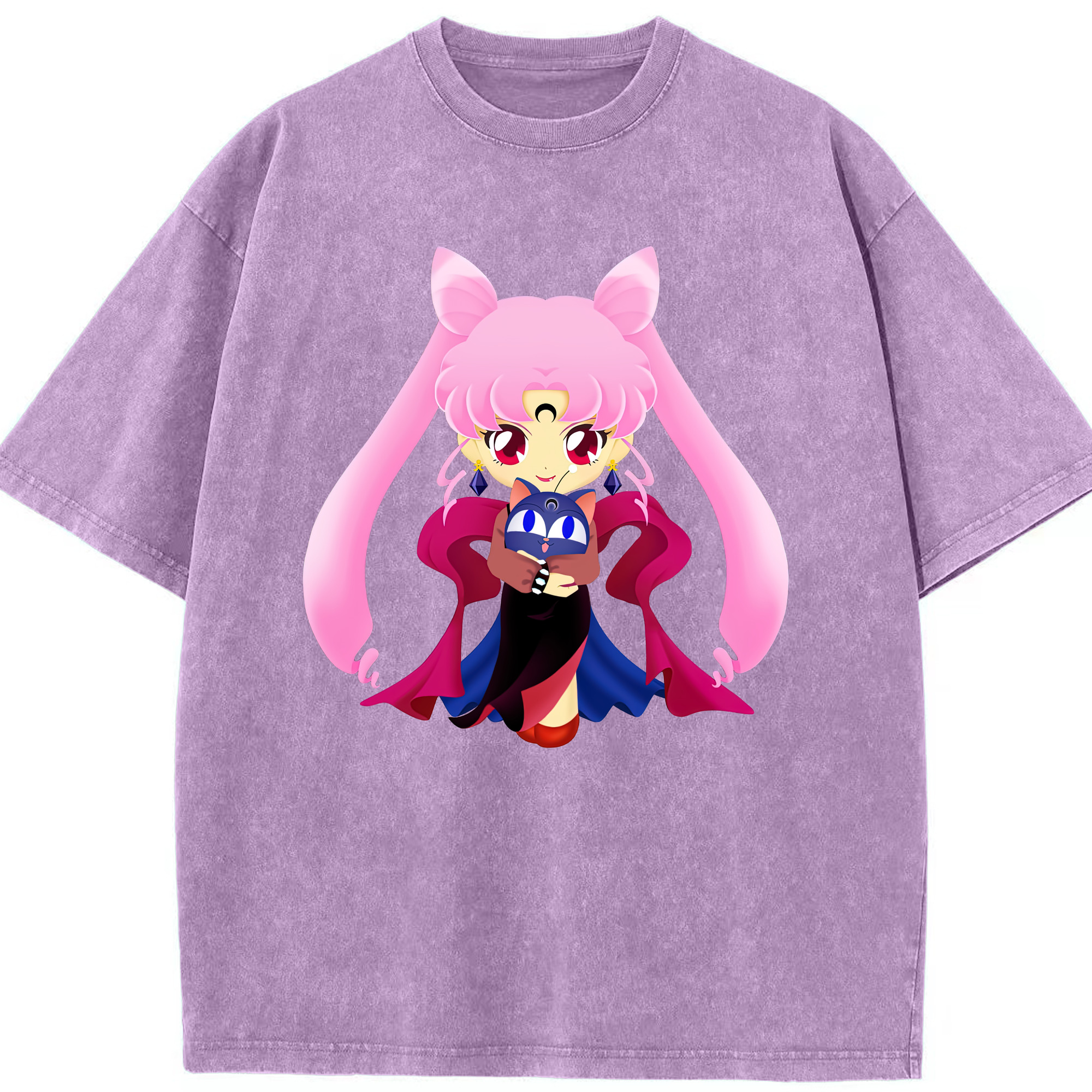 （画像用） 美少女戦士セーラームーン ちびうさ Sailor Moon Chibiusa Tsukino Usagi Small Lady Serenity 綿100% ヴィンテージ風 半袖Tシャツ（フロントプリント）