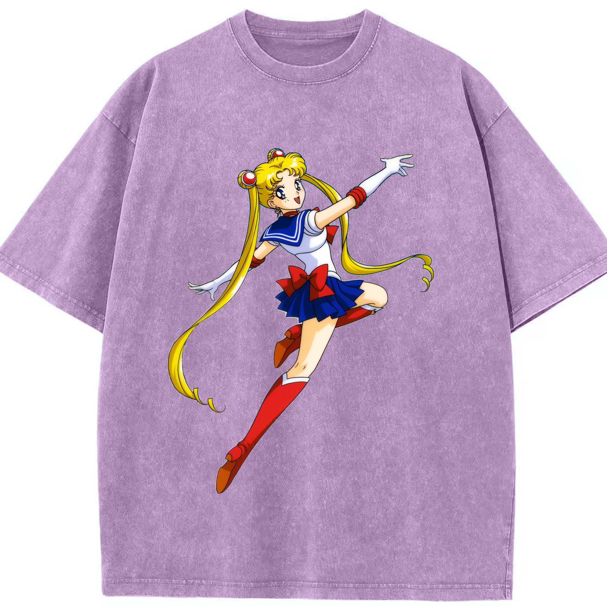 （画像用） 美少女戦士セーラームーン 月野 うさぎ つきの うさぎ Sailor Moon Tsukino Usagi 綿100% ヴィンテージ風 半袖Tシャツ（フロントプリント）