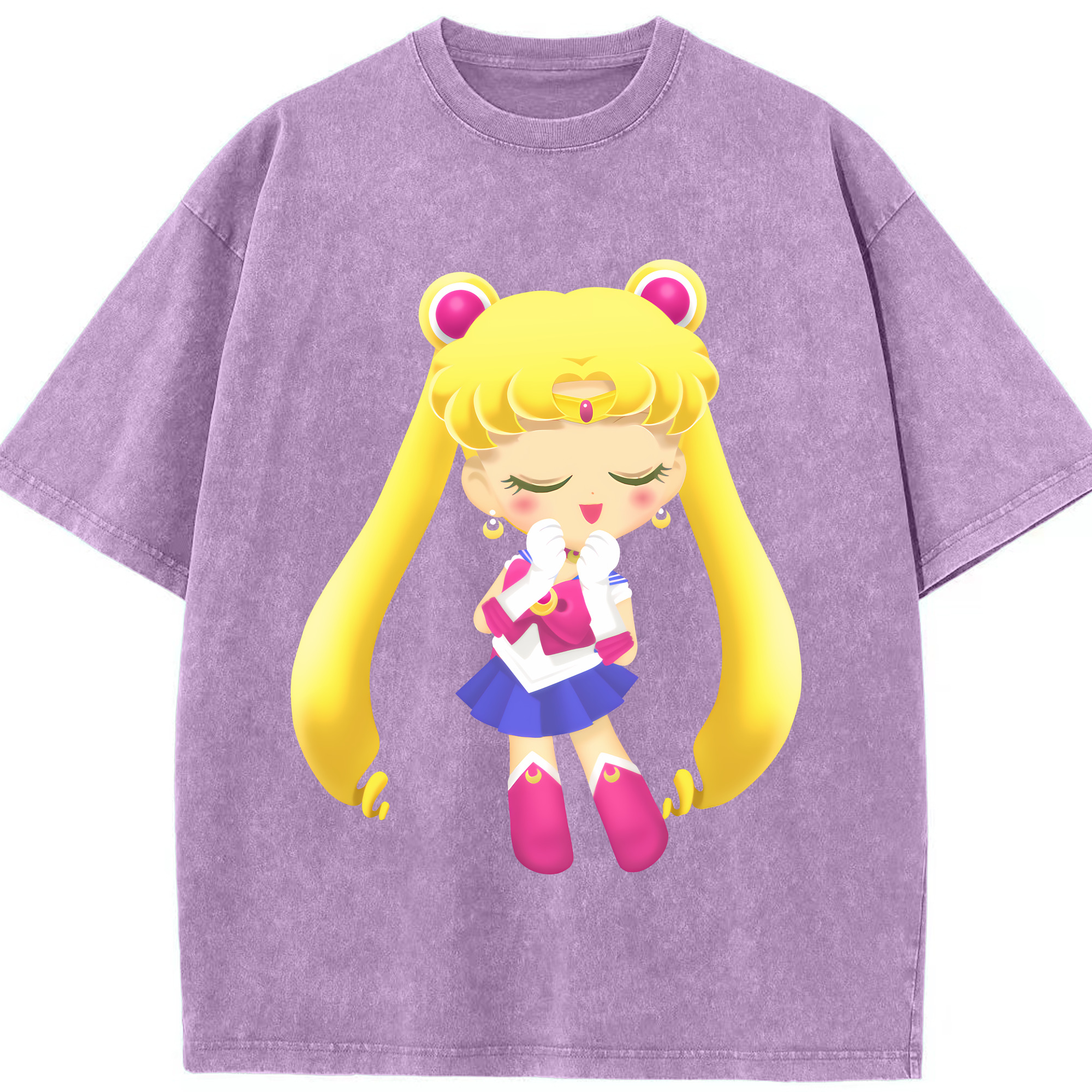 （画像用） 美少女戦士セーラームーン 月野 うさぎ つきの うさぎ Sailor Moon Tsukino Usagi 綿100% ヴィンテージ風 半袖Tシャツ（フロントプリント）