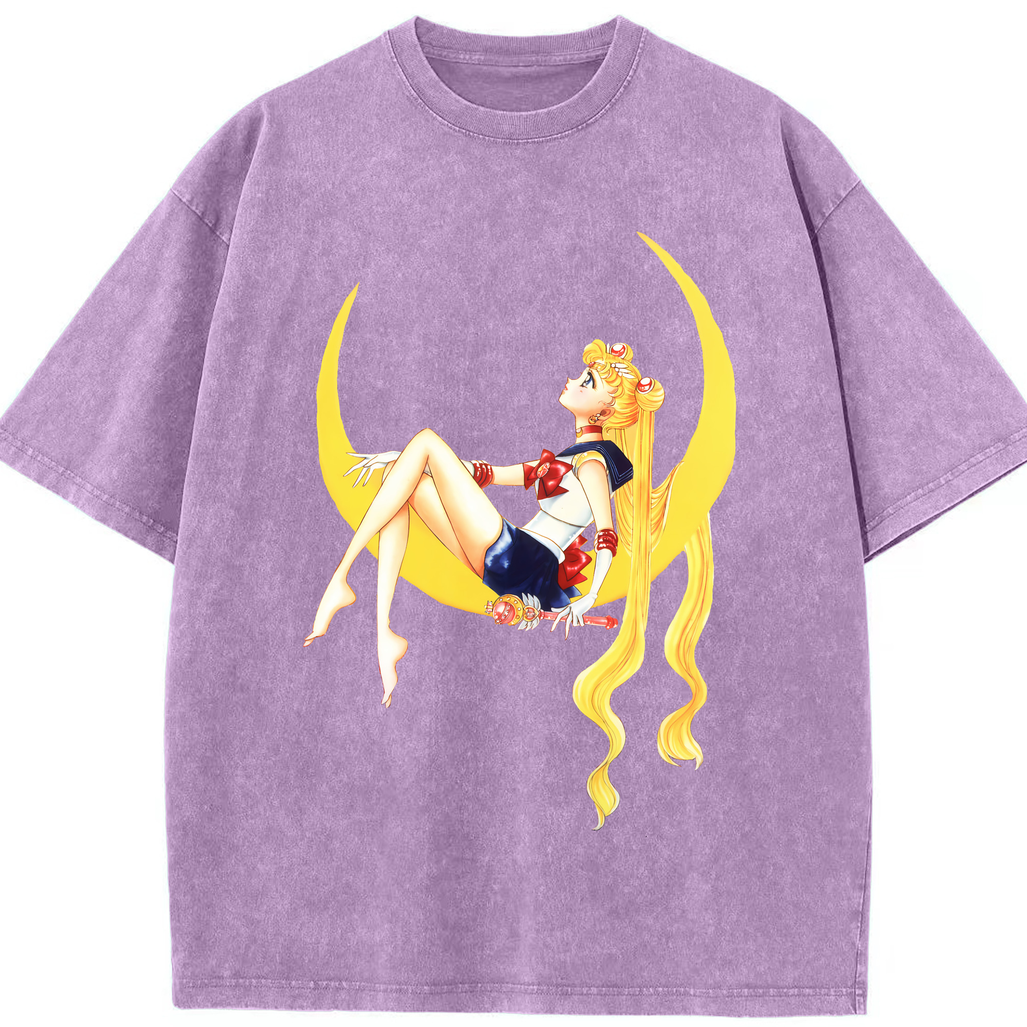 （画像用） 美少女戦士セーラームーン 月野 うさぎ つきの うさぎ Sailor Moon Tsukino Usagi 綿100% ヴィンテージ風 半袖Tシャツ（フロントプリント）