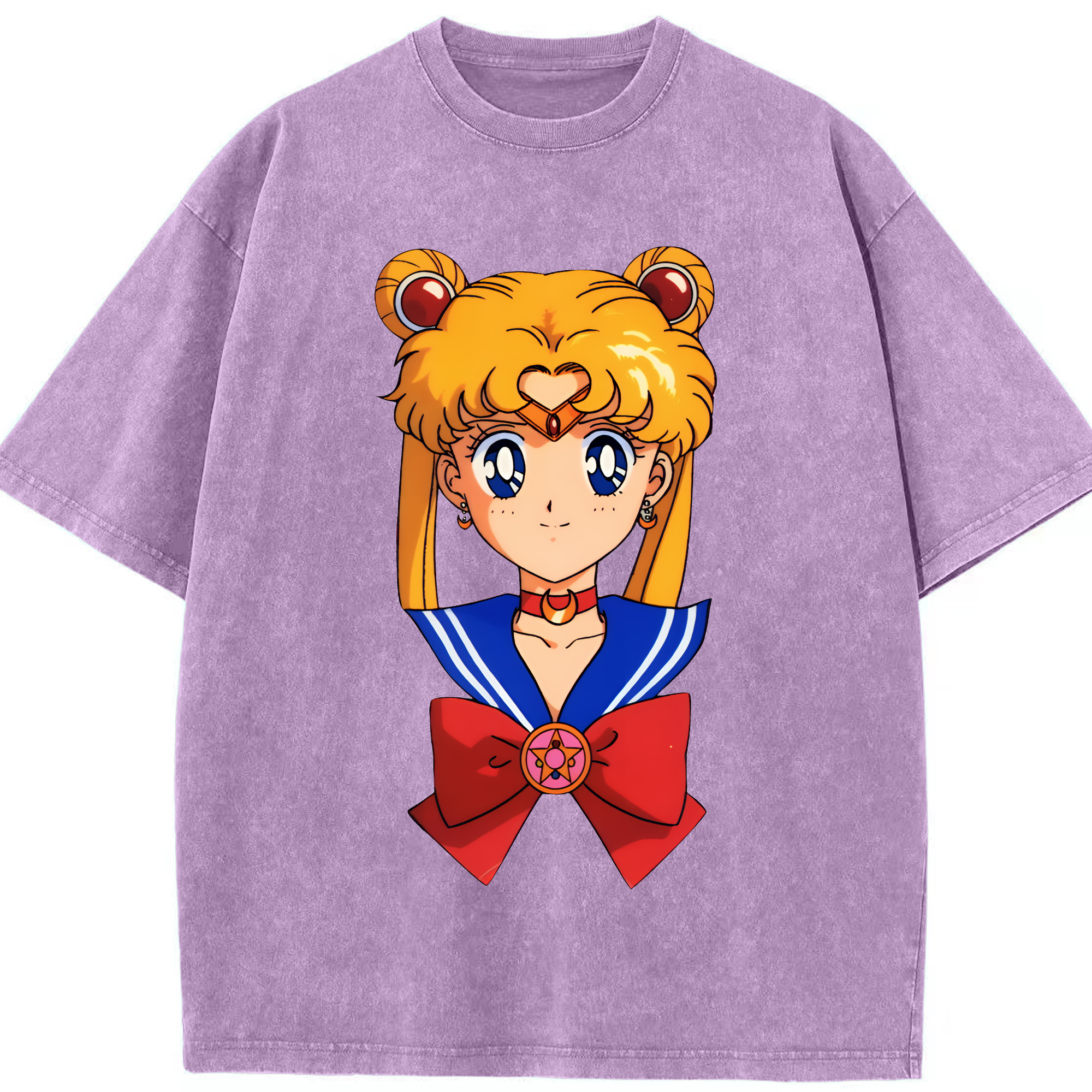 （画像用） 美少女戦士セーラームーン 月野 うさぎ つきの うさぎ Sailor Moon Tsukino Usagi 綿100% ヴィンテージ風 半袖Tシャツ（フロントプリント）