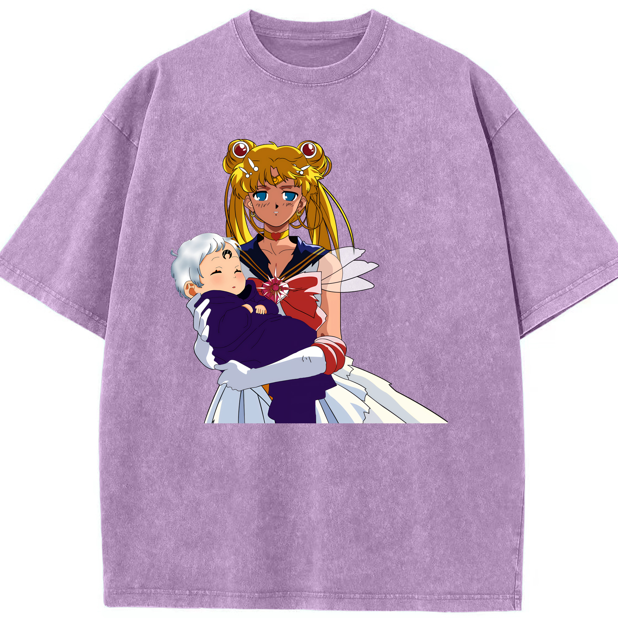 （画像用） 美少女戦士セーラームーン 月野 うさぎ つきの うさぎ Sailor Moon Tsukino Usagi 綿100% ヴィンテージ風 半袖Tシャツ（フロントプリント）