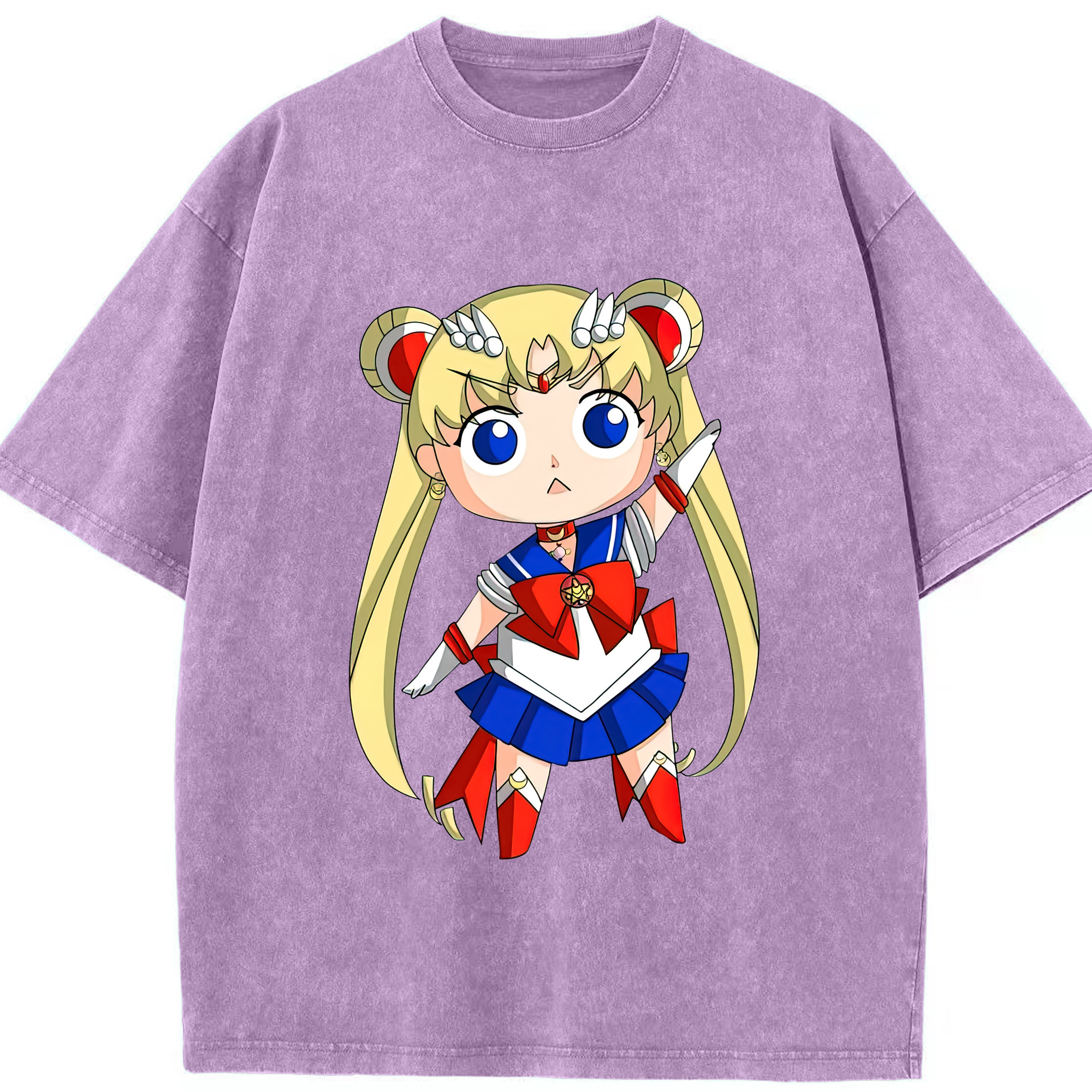 （画像用） 美少女戦士セーラームーン 月野 うさぎ つきの うさぎ Sailor Moon Tsukino Usagi 綿100% ヴィンテージ風 半袖Tシャツ（フロントプリント）