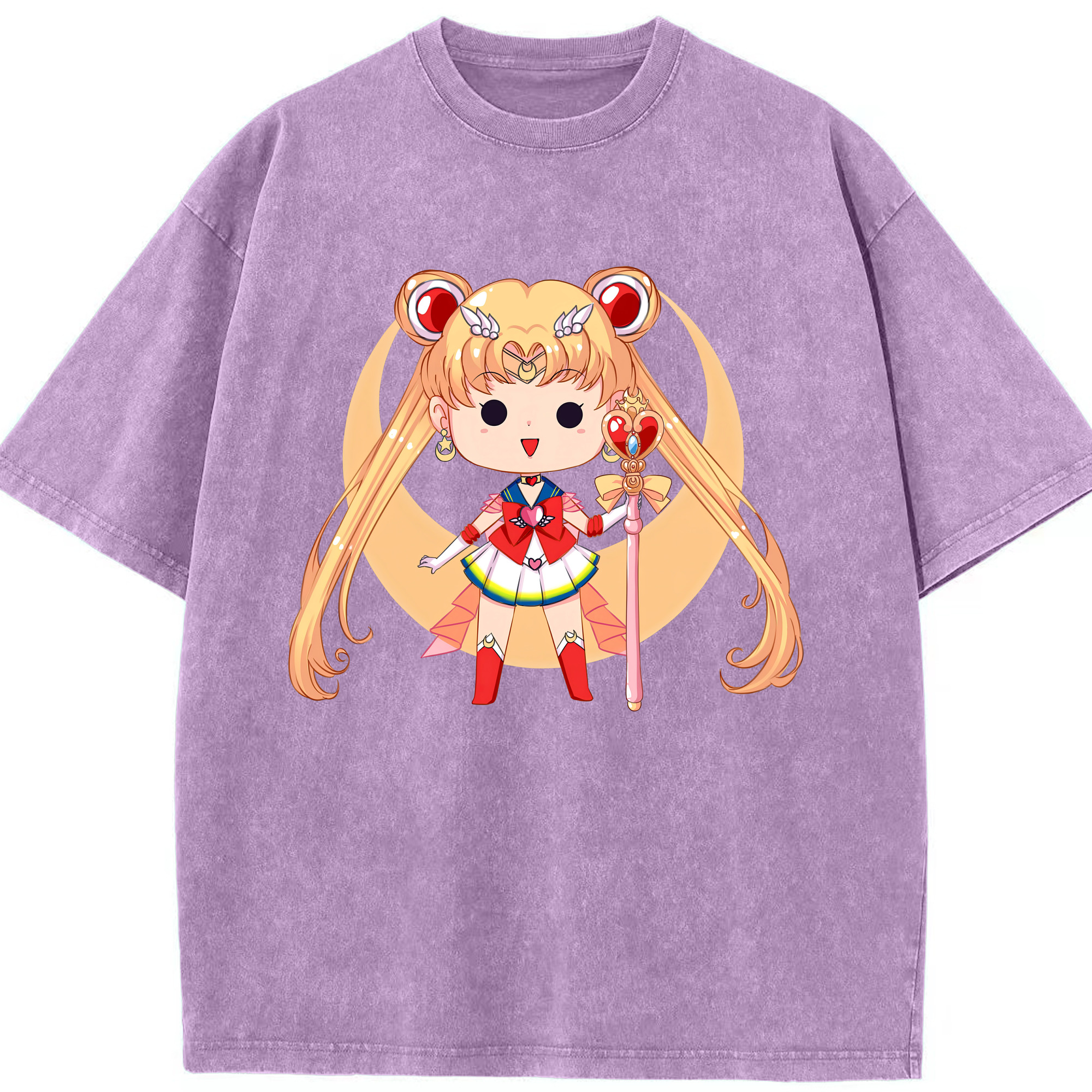 （画像用） 美少女戦士セーラームーン 月野 うさぎ つきの うさぎ Sailor Moon Tsukino Usagi 綿100% ヴィンテージ風 半袖Tシャツ（フロントプリント）