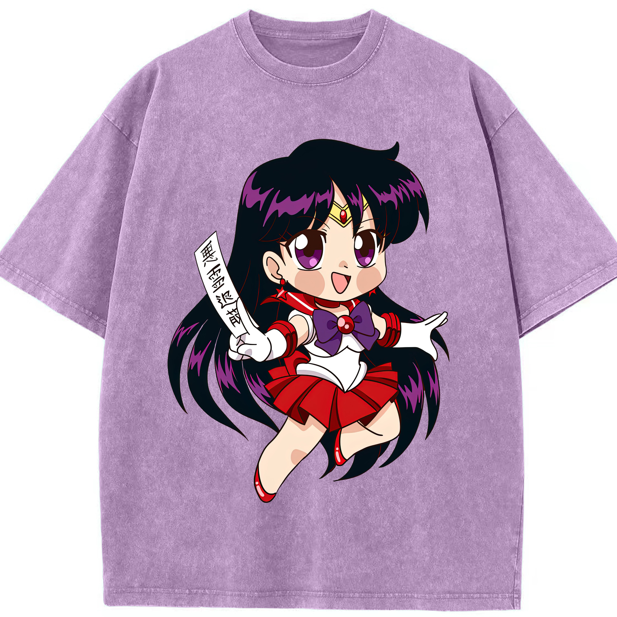 （画像用） 美少女戦士セーラームーン 火野レイ ひの レイ Sailor Moon Hino Rei （セーラーマーズ,Sailor Mars） 綿100% ヴィンテージ風 半袖Tシャツ（フロントプリント）