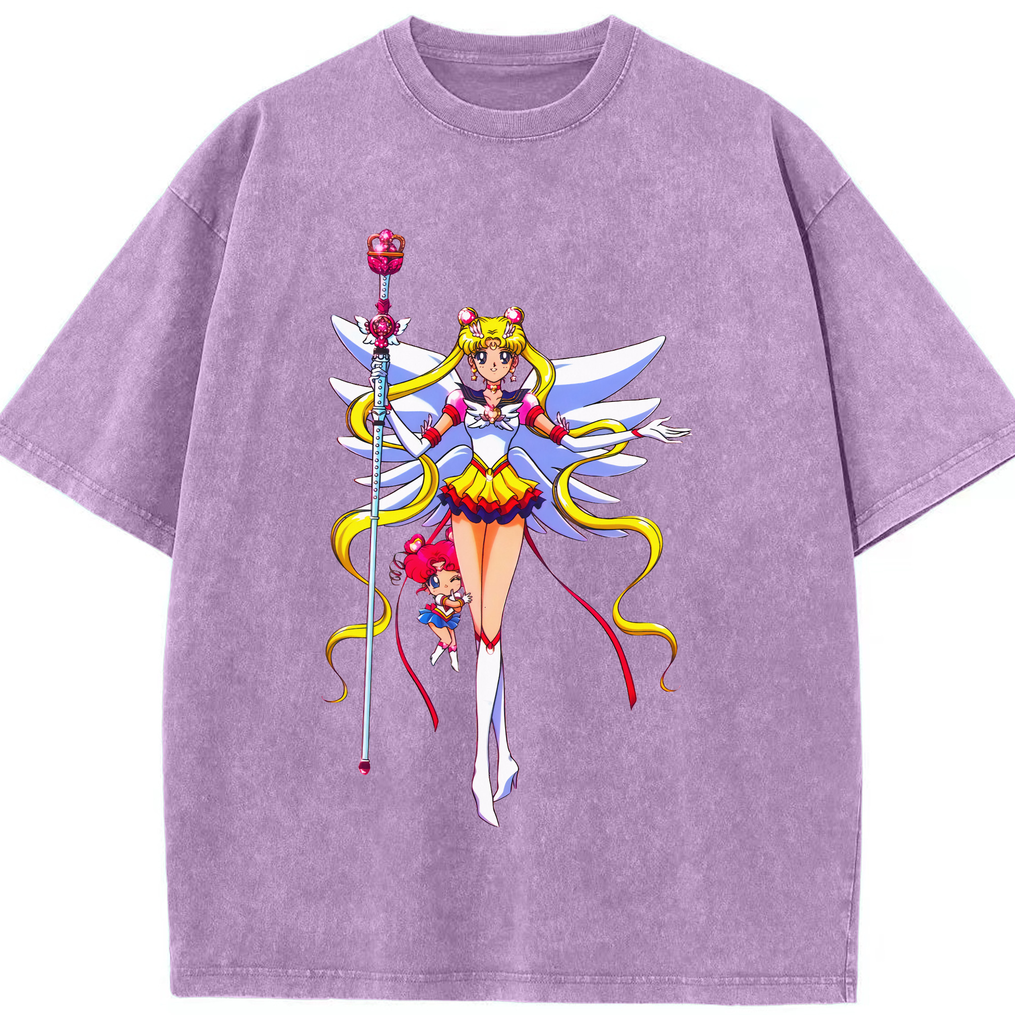 （画像用） 美少女戦士セーラームーン 月野 うさぎ つきの うさぎ Sailor Moon Tsukino Usagi 綿100% ヴィンテージ風 半袖Tシャツ（フロントプリント）
