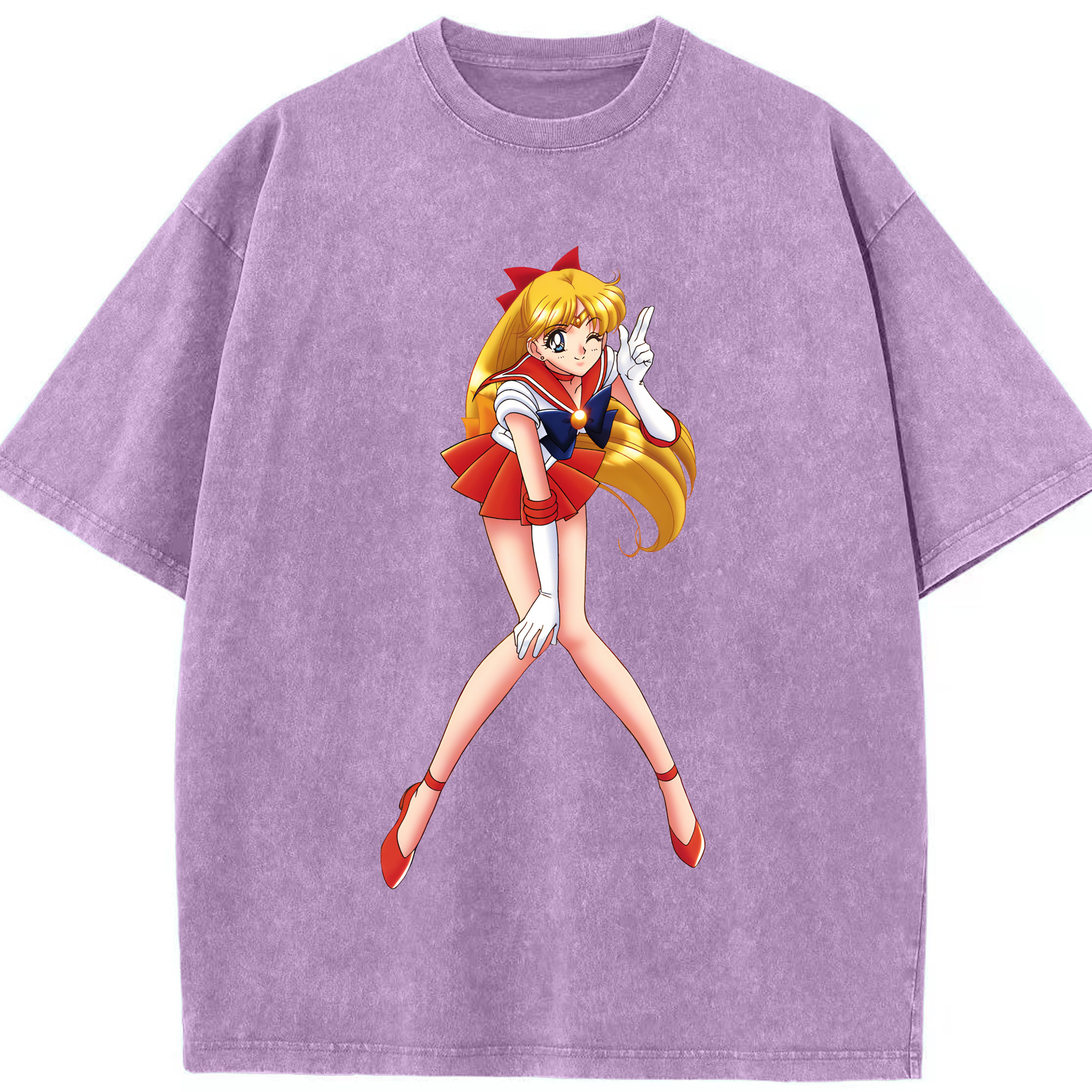 （画像用） 美少女戦士セーラームーン 愛野 美奈子 あいの みなこ Sailor Moon Aino Minako 綿100% ヴィンテージ風 半袖Tシャツ（フロントプリント）