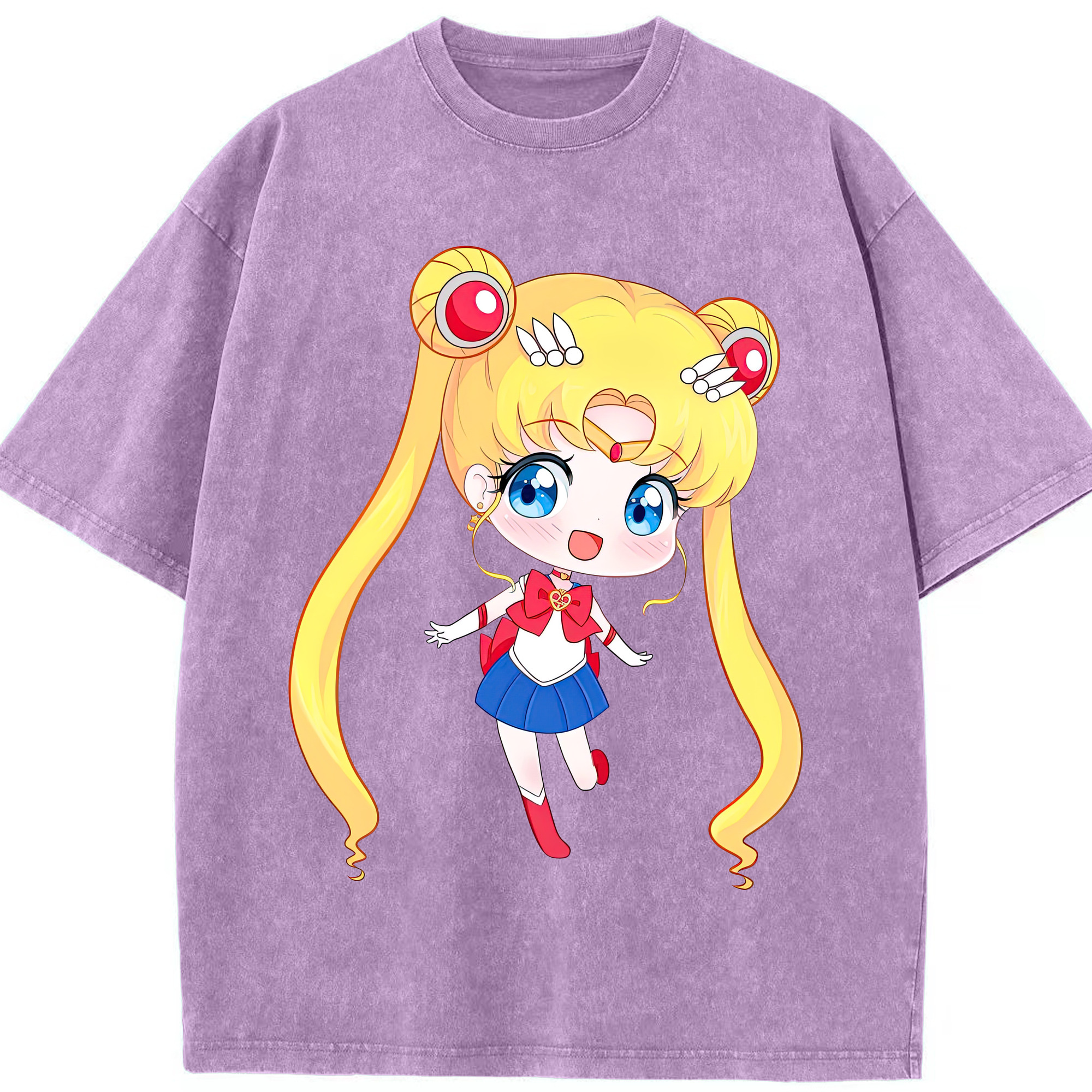 （画像用） 美少女戦士セーラームーン 月野 うさぎ つきの うさぎ Sailor Moon Tsukino Usagi 綿100% ヴィンテージ風 半袖Tシャツ（フロントプリント）