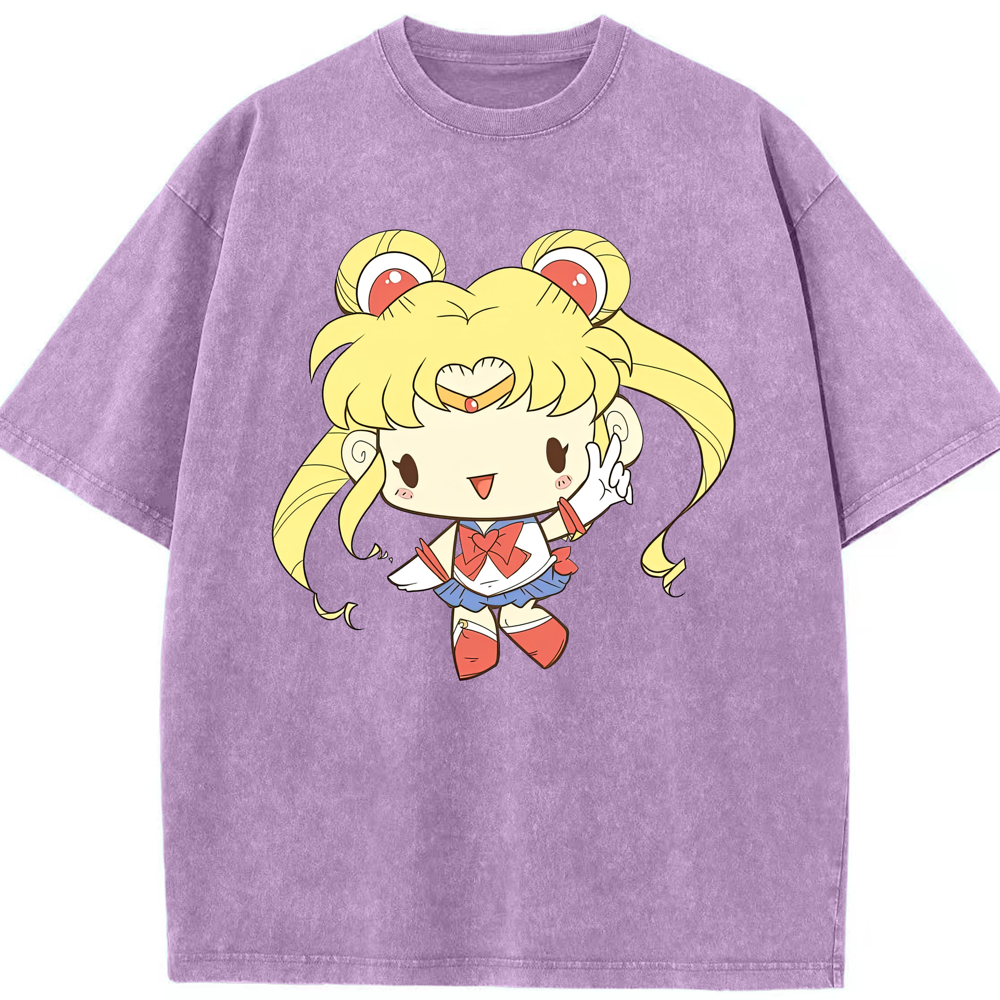 （画像用） 美少女戦士セーラームーン 月野 うさぎ つきの うさぎ Sailor Moon Tsukino Usagi 綿100% ヴィンテージ風 半袖Tシャツ（フロントプリント）