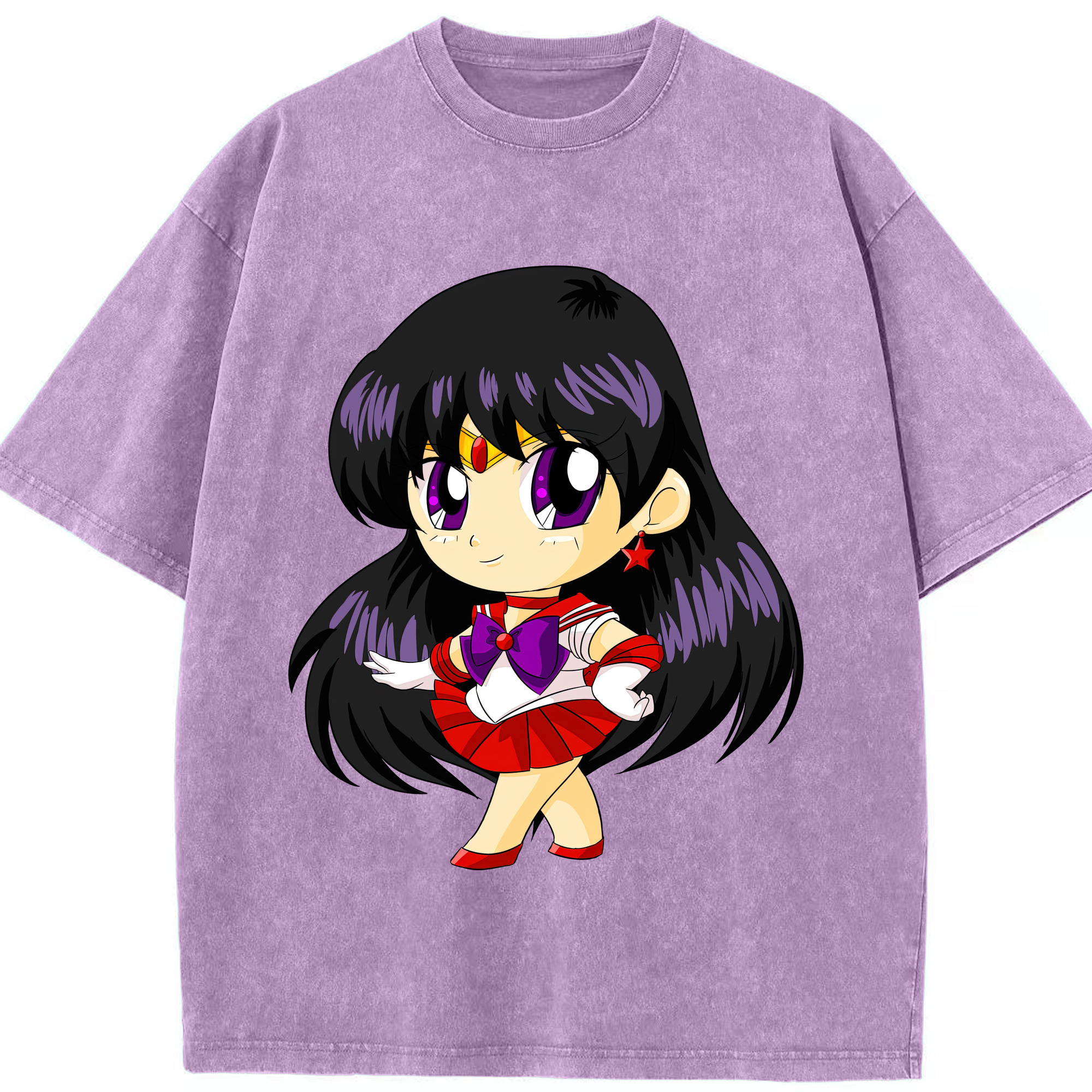 （画像用） 美少女戦士セーラームーン 火野レイ ひの レイ Sailor Moon Hino Rei （セーラーマーズ,Sailor Mars） 綿100% ヴィンテージ風 半袖Tシャツ（フロントプリント）