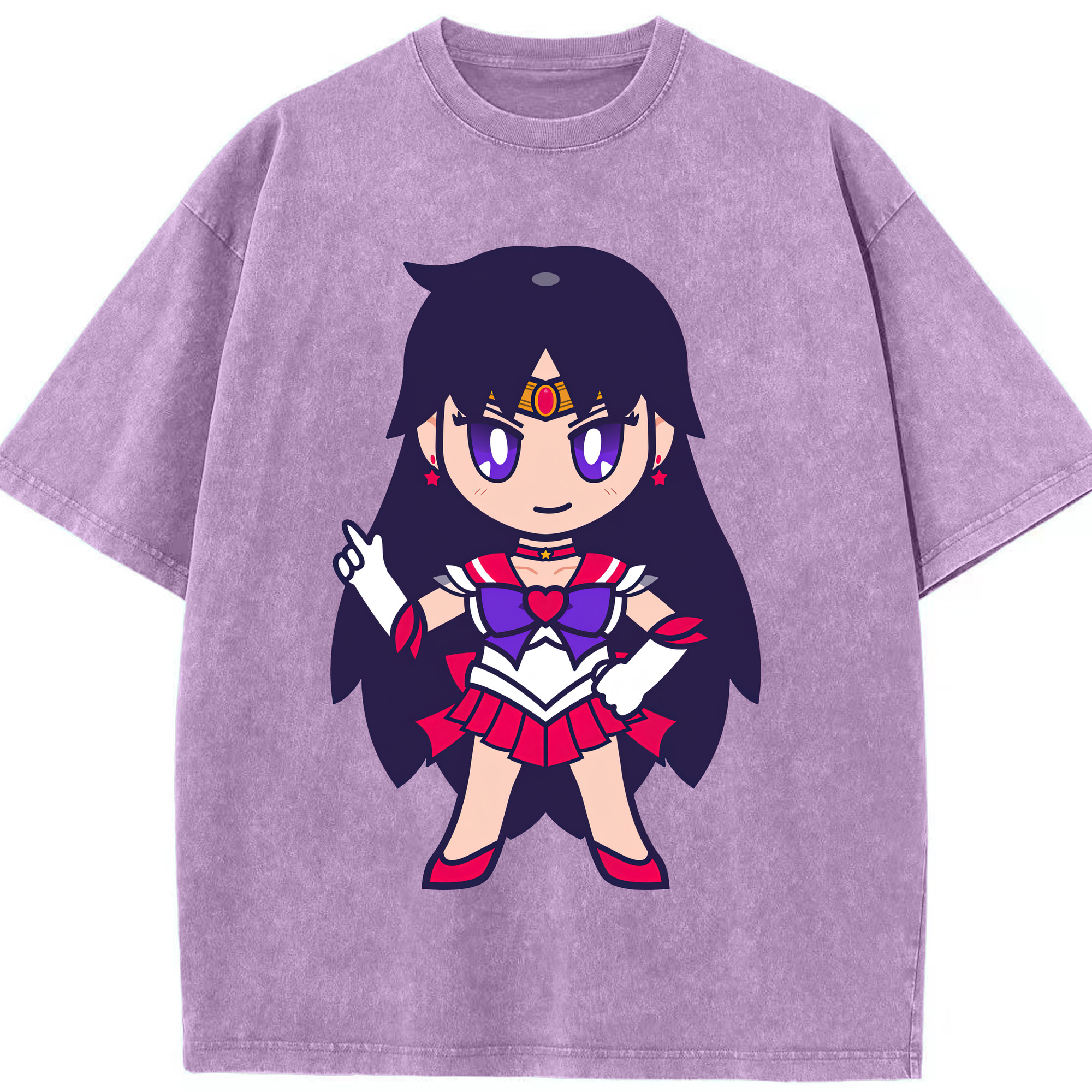 （画像用） 美少女戦士セーラームーン 火野レイ ひの レイ Sailor Moon Hino Rei （セーラーマーズ,Sailor Mars） 綿100% ヴィンテージ風 半袖Tシャツ（フロントプリント）