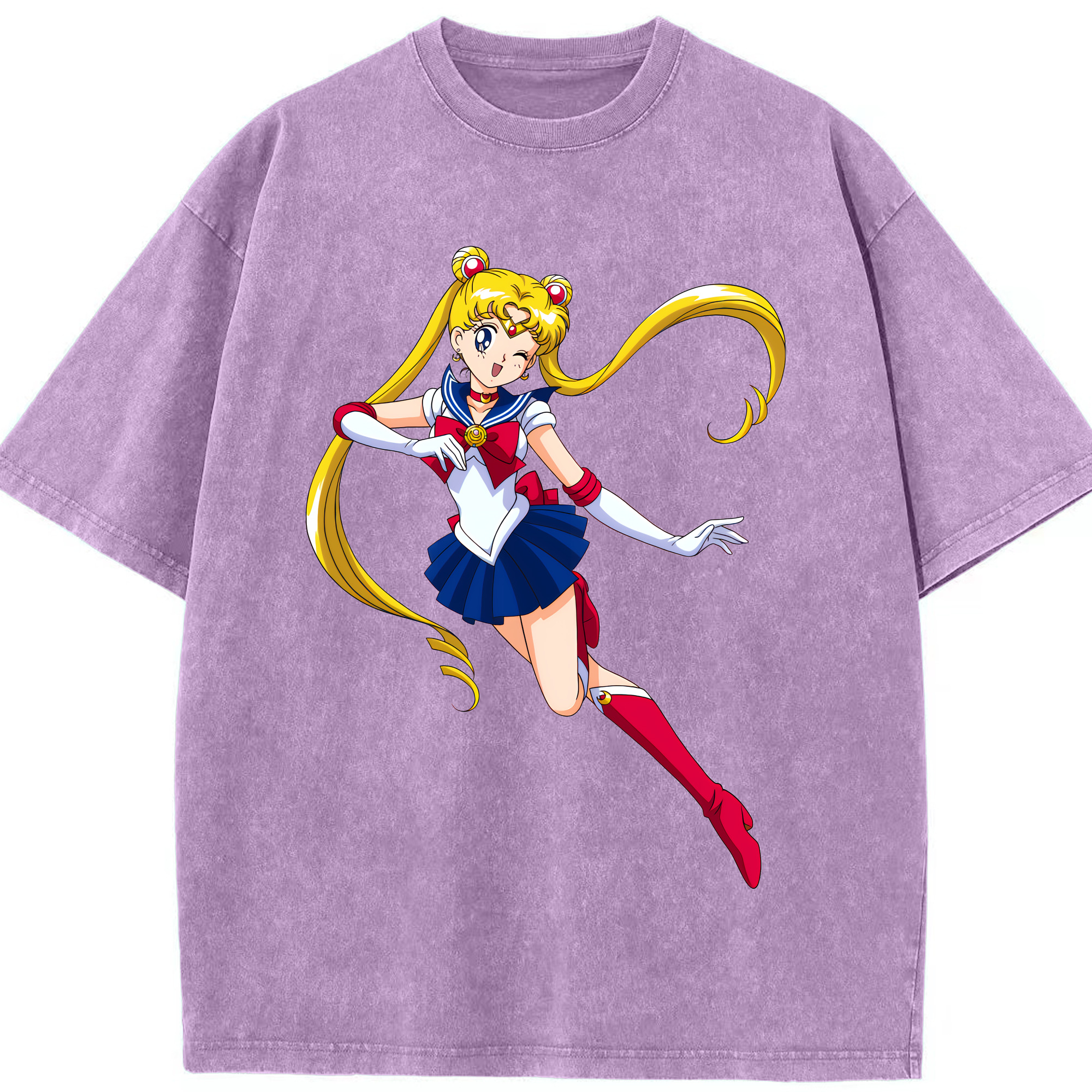 （画像用） 美少女戦士セーラームーン 月野 うさぎ つきの うさぎ Sailor Moon Tsukino Usagi 綿100% ヴィンテージ風 半袖Tシャツ（フロントプリント）