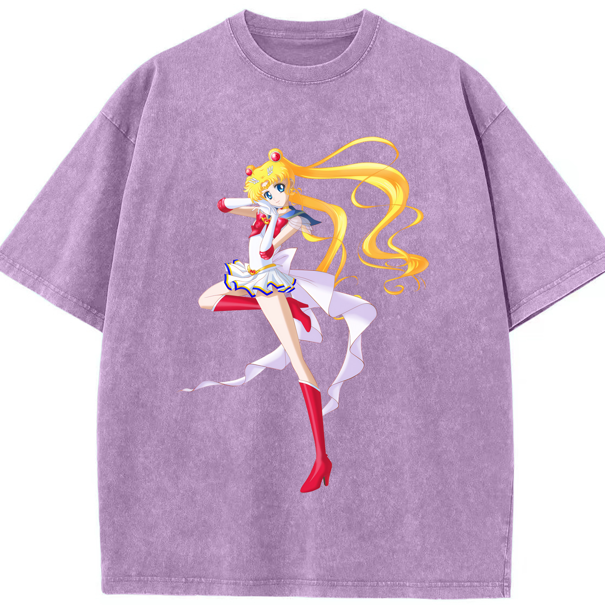 （画像用） 美少女戦士セーラームーン 月野 うさぎ つきの うさぎ Sailor Moon Tsukino Usagi 綿100% ヴィンテージ風 半袖Tシャツ（フロントプリント）