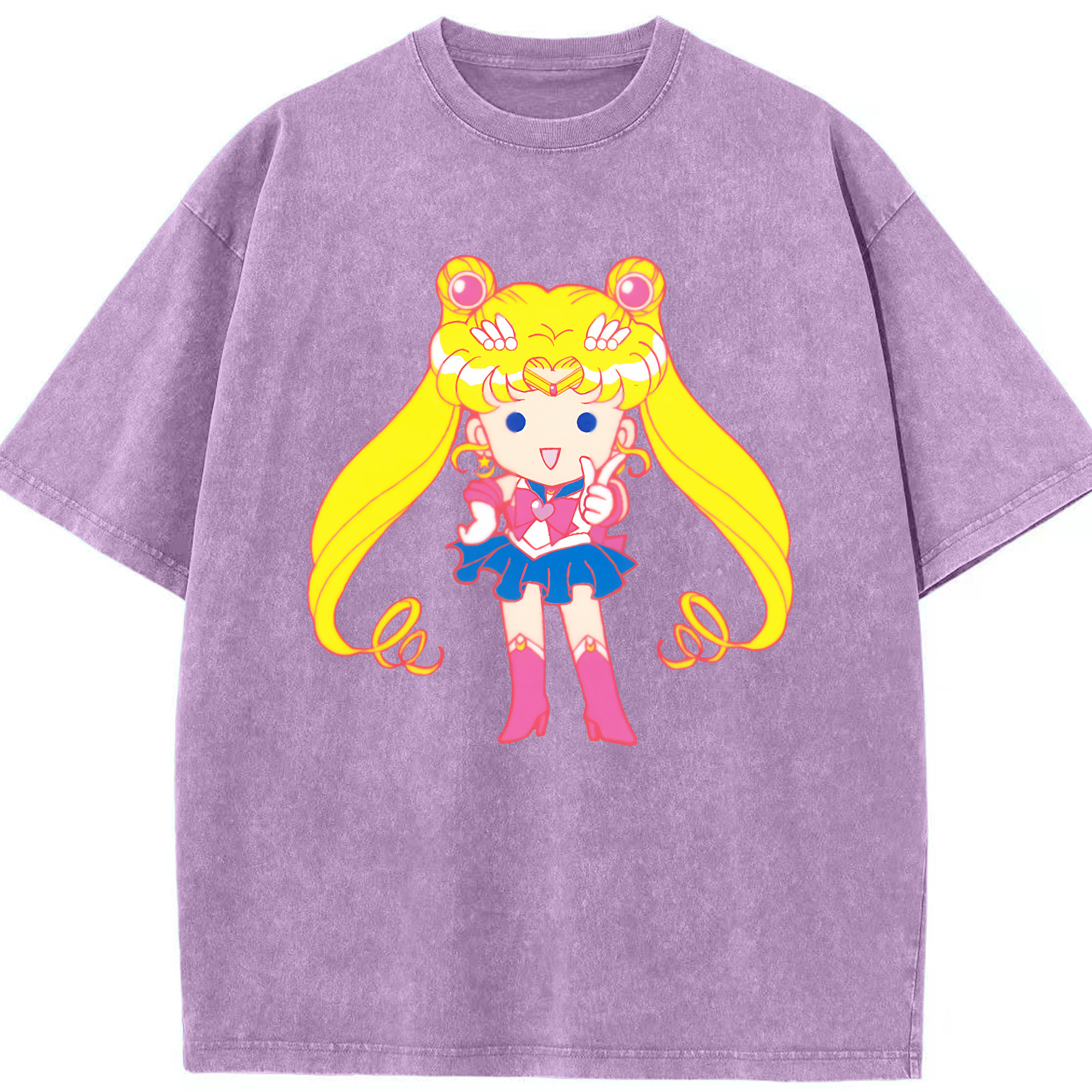 （画像用） 美少女戦士セーラームーン 月野 うさぎ つきの うさぎ Sailor Moon Tsukino Usagi 綿100% ヴィンテージ風 半袖Tシャツ（フロントプリント）
