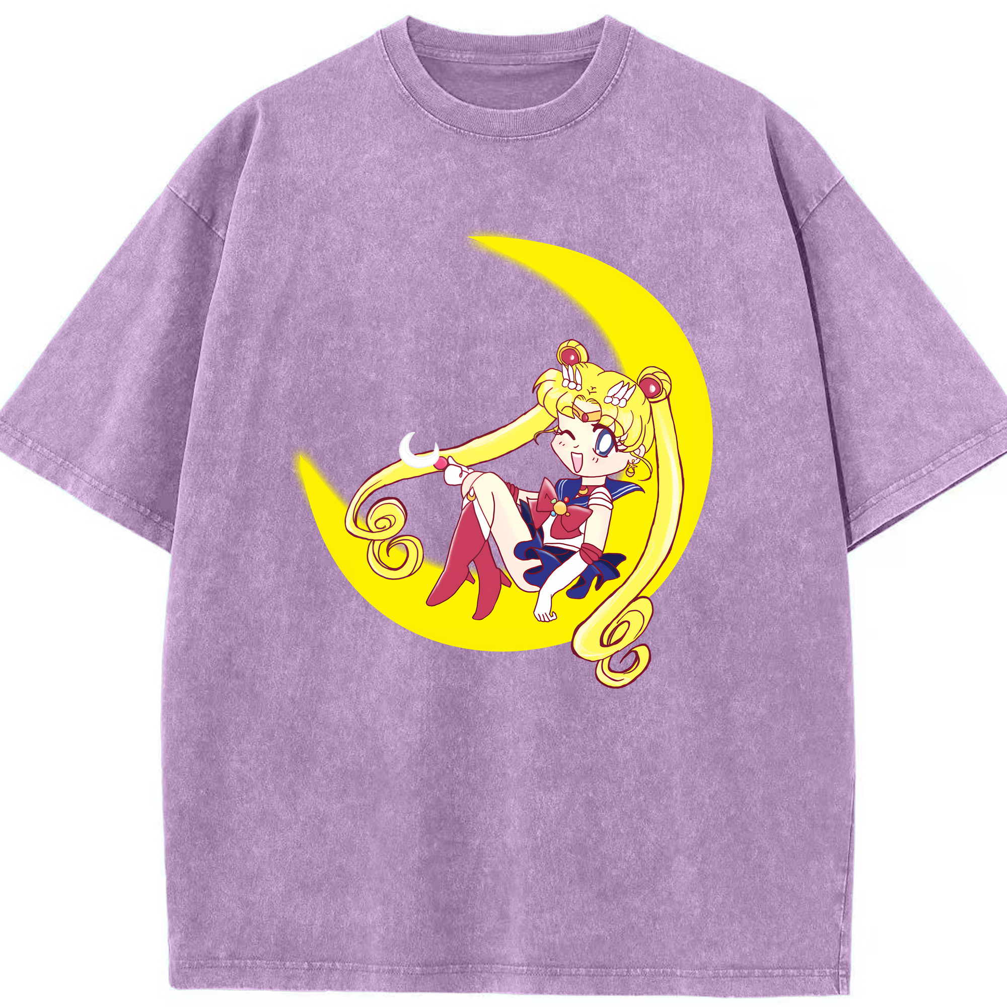（画像用） 美少女戦士セーラームーン 月野 うさぎ つきの うさぎ Sailor Moon Tsukino Usagi 綿100% ヴィンテージ風 半袖Tシャツ（フロントプリント）