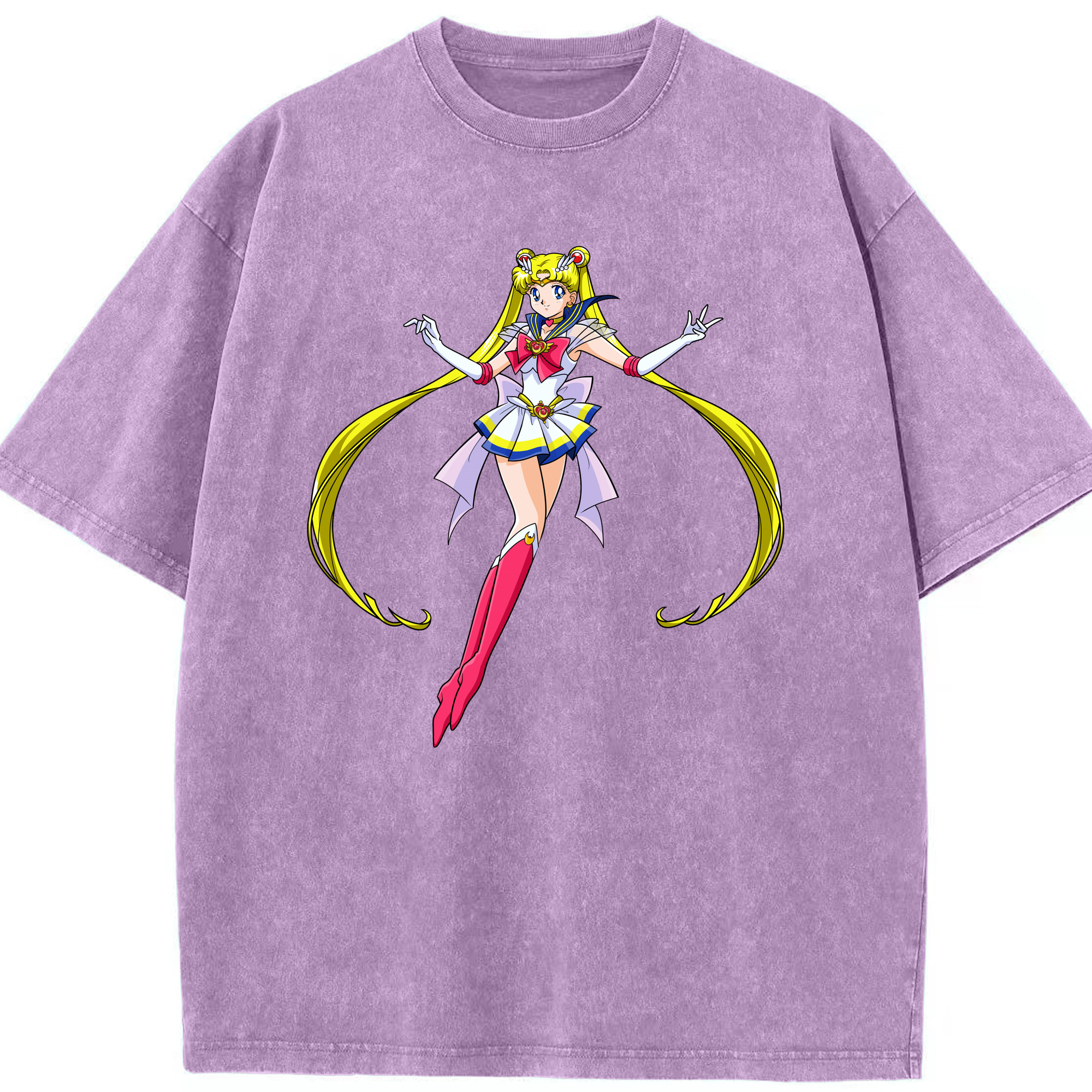 （画像用） 美少女戦士セーラームーン 月野 うさぎ つきの うさぎ Sailor Moon Tsukino Usagi 綿100% ヴィンテージ風 半袖Tシャツ（フロントプリント）