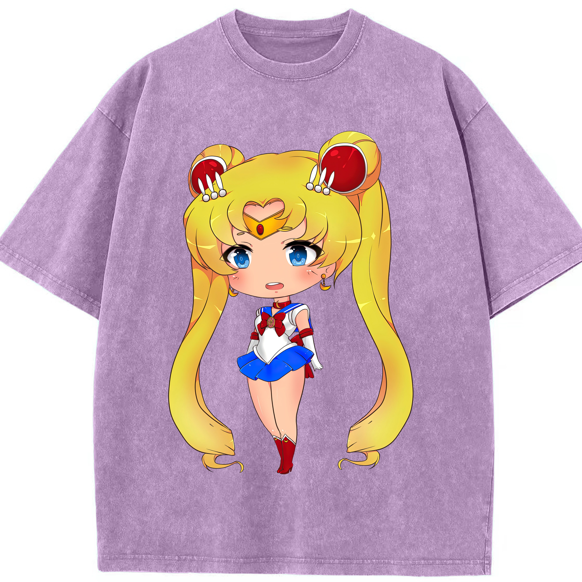 （画像用） 美少女戦士セーラームーン 月野 うさぎ つきの うさぎ Sailor Moon Tsukino Usagi 綿100% ヴィンテージ風 半袖Tシャツ（フロントプリント）