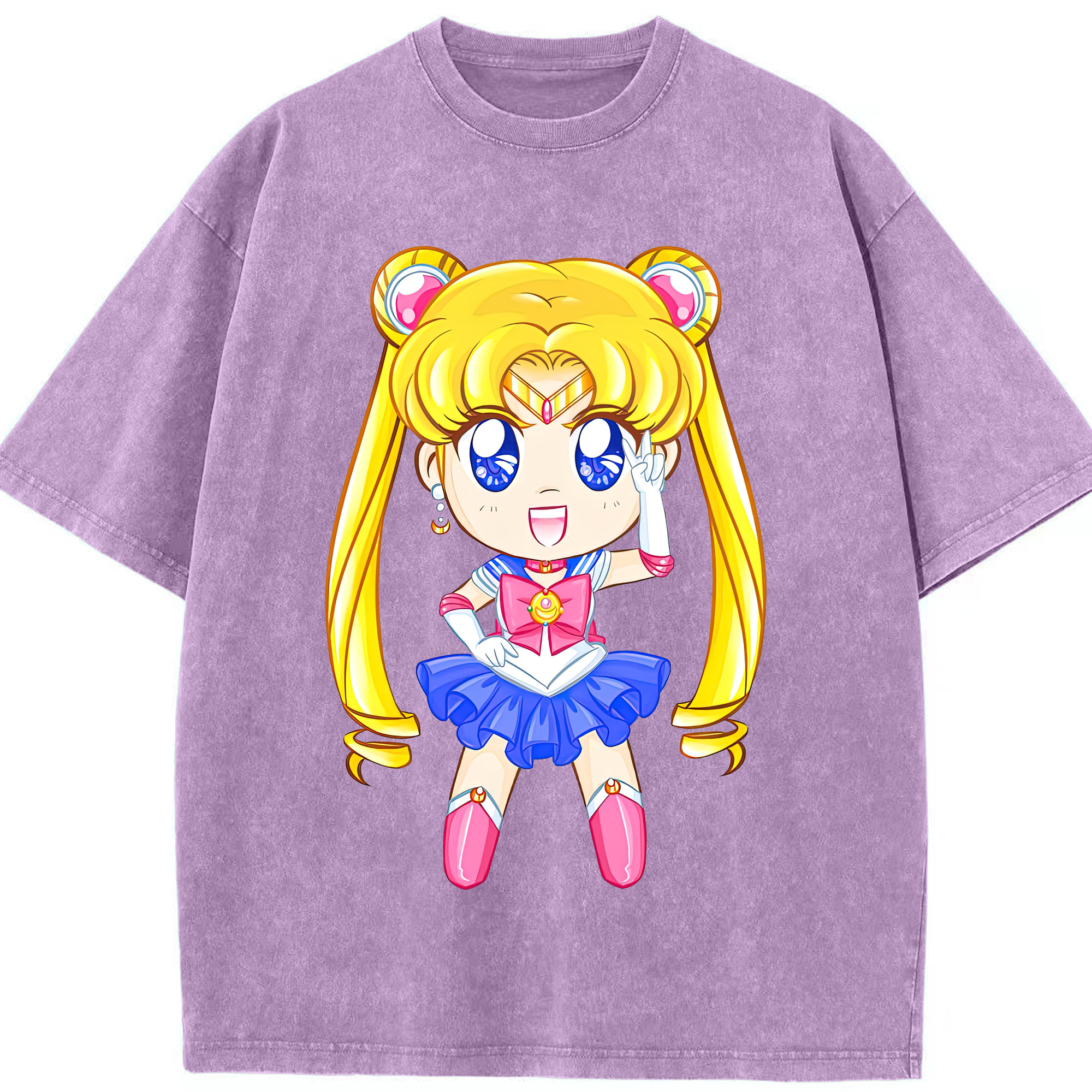 （画像用） 美少女戦士セーラームーン 月野 うさぎ つきの うさぎ Sailor Moon Tsukino Usagi 綿100% ヴィンテージ風 半袖Tシャツ（フロントプリント）
