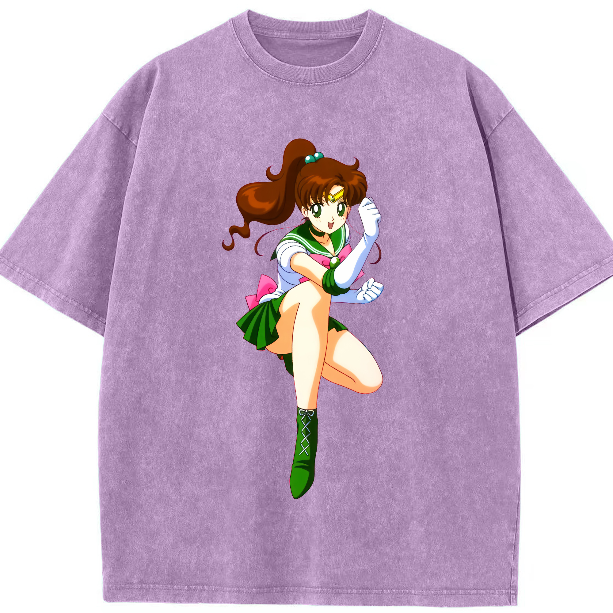 （画像用） 美少女戦士セーラームーン 木野 まこと きの まこと Sailor Moon Kino Makoto （セーラージュピター；Sailor Jupiter） 綿100% ヴィンテージ風 半袖Tシャツ（フロントプリント）