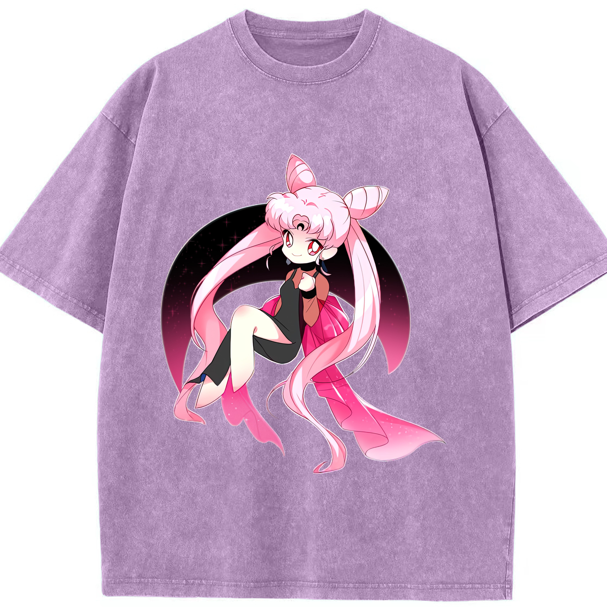 （画像用） 美少女戦士セーラームーン ちびうさ Sailor Moon Chibiusa Tsukino Usagi Small Lady Serenity 綿100% ヴィンテージ風 半袖Tシャツ（フロントプリント）