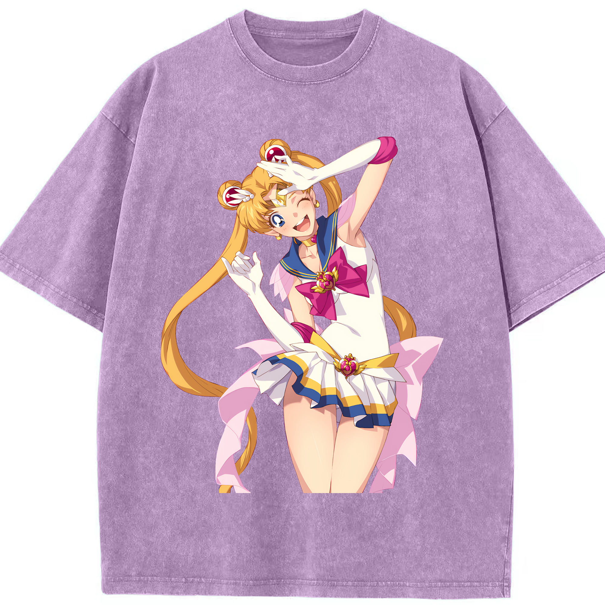 （画像用） 美少女戦士セーラームーン 月野 うさぎ つきの うさぎ Sailor Moon Tsukino Usagi 綿100% ヴィンテージ風 半袖Tシャツ（フロントプリント）