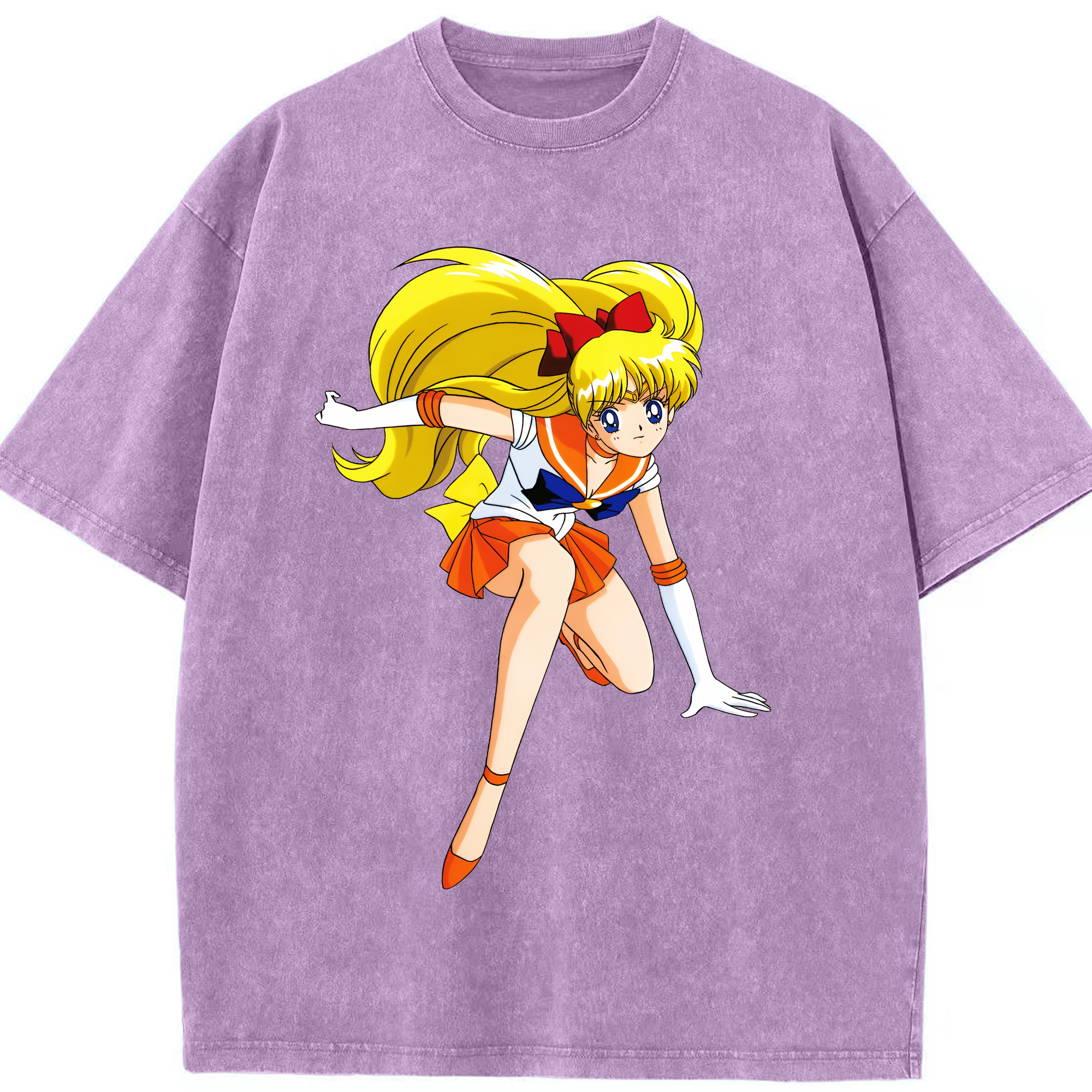 （画像用） 美少女戦士セーラームーン 愛野 美奈子 あいの みなこ Sailor Moon Aino Minako 綿100% ヴィンテージ風 半袖Tシャツ（フロントプリント）
