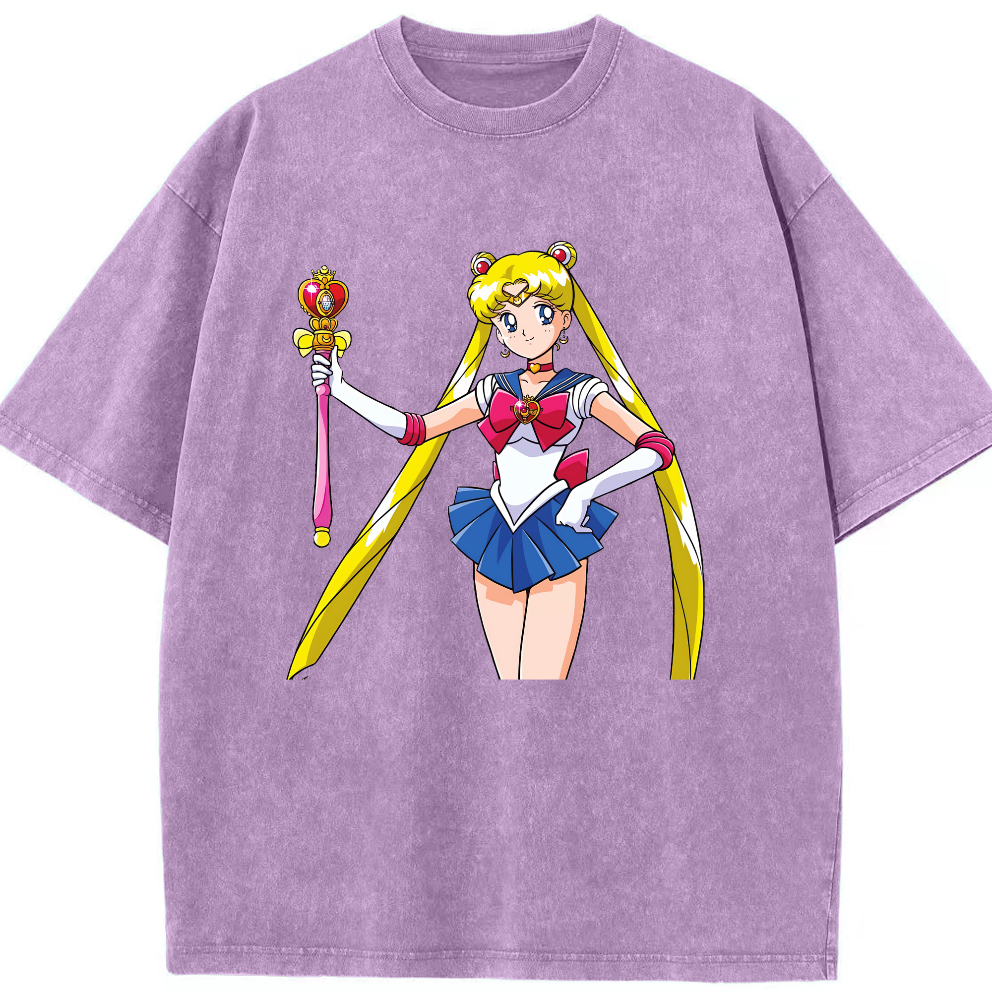 （画像用） 美少女戦士セーラームーン 月野 うさぎ つきの うさぎ Sailor Moon Tsukino Usagi 綿100% ヴィンテージ風 半袖Tシャツ（フロントプリント）