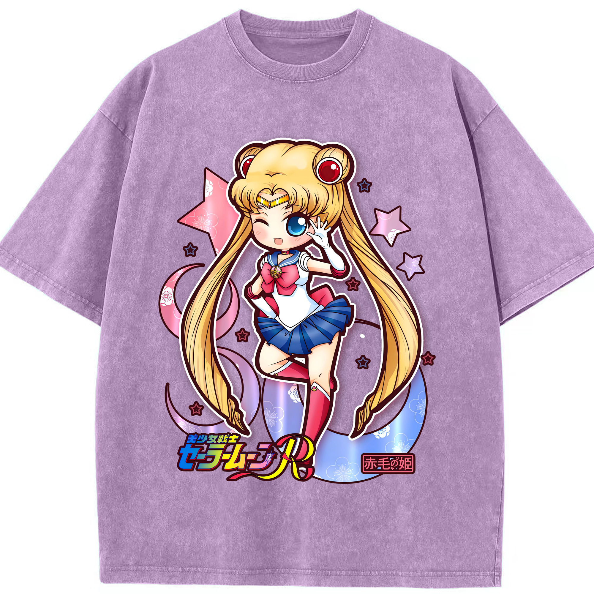（画像用） 美少女戦士セーラームーン 月野 うさぎ つきの うさぎ Sailor Moon Tsukino Usagi 綿100% ヴィンテージ風 半袖Tシャツ（フロントプリント）