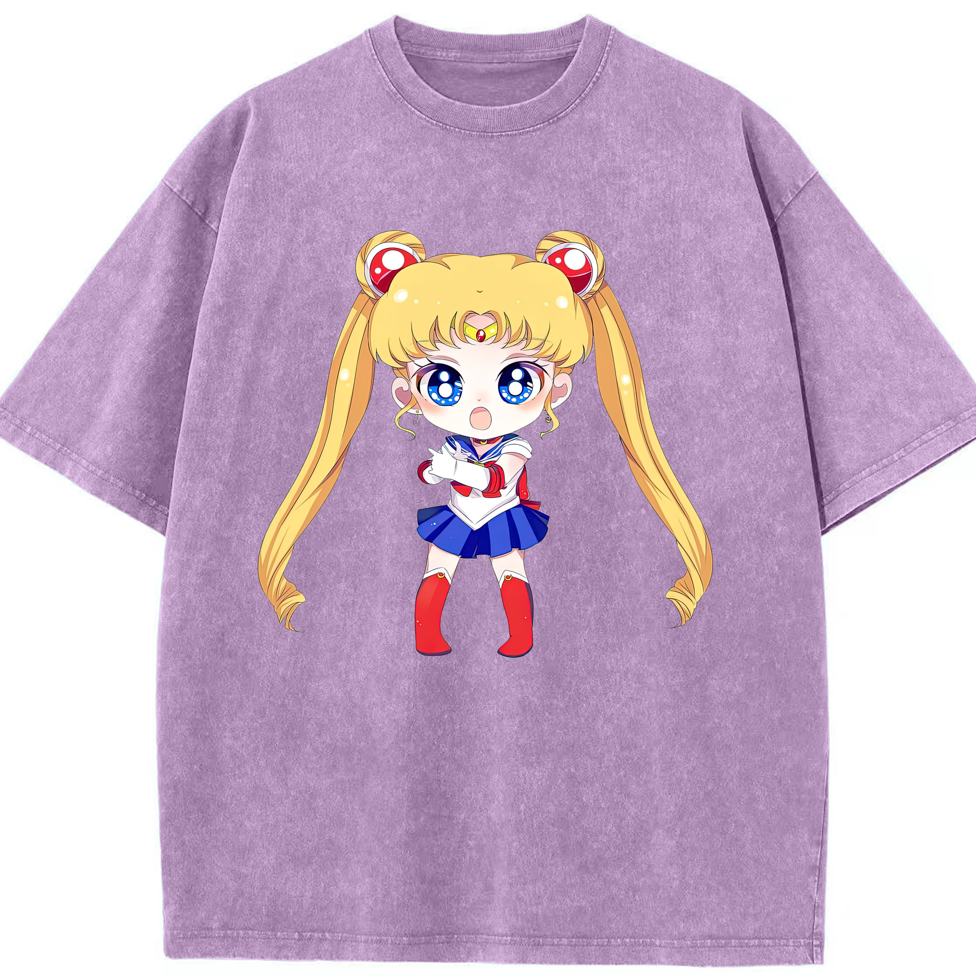 （画像用） 美少女戦士セーラームーン 月野 うさぎ つきの うさぎ Sailor Moon Tsukino Usagi 綿100% ヴィンテージ風 半袖Tシャツ（フロントプリント）