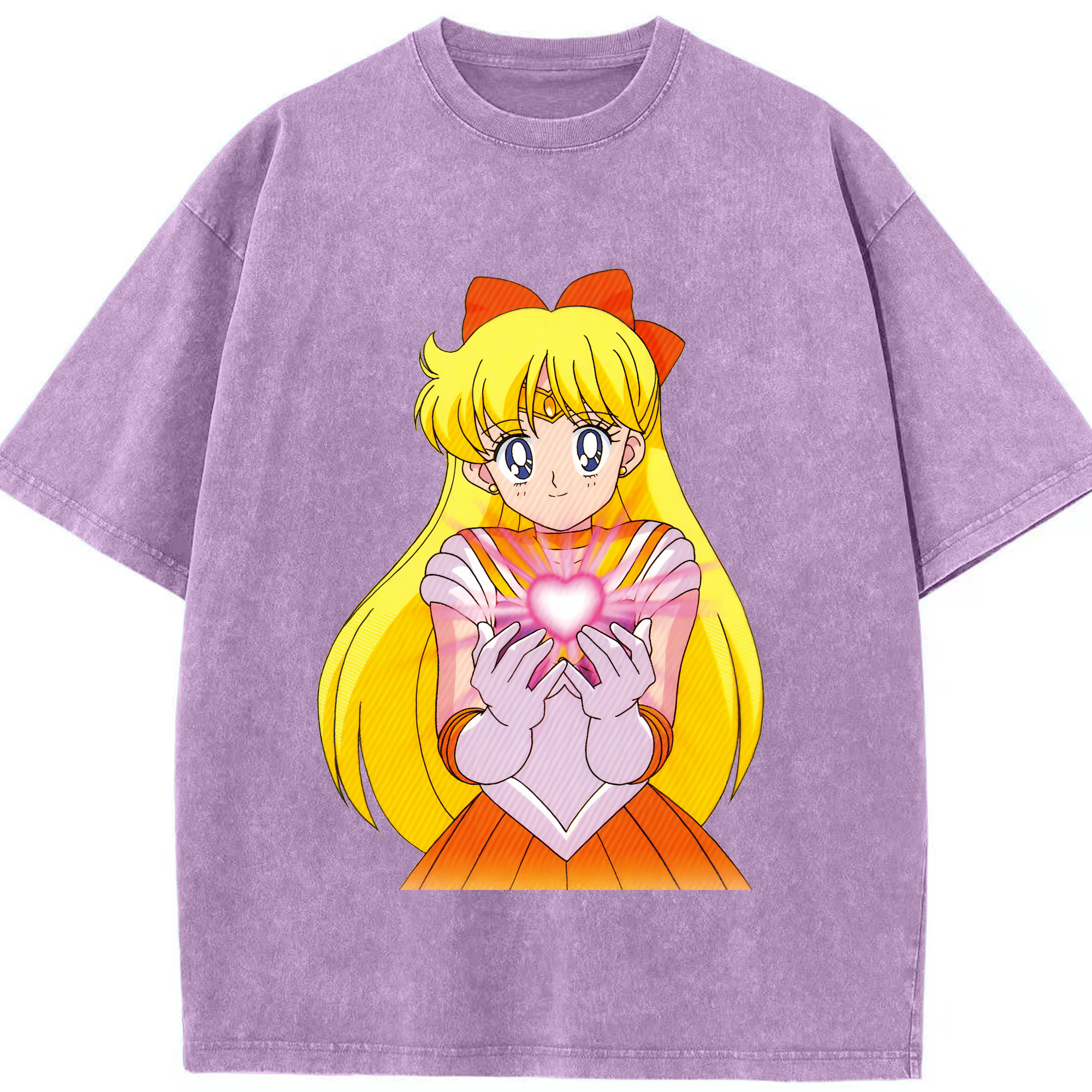 （画像用） 美少女戦士セーラームーン 愛野 美奈子 あいの みなこ Sailor Moon Aino Minako 綿100% ヴィンテージ風 半袖Tシャツ（フロントプリント）