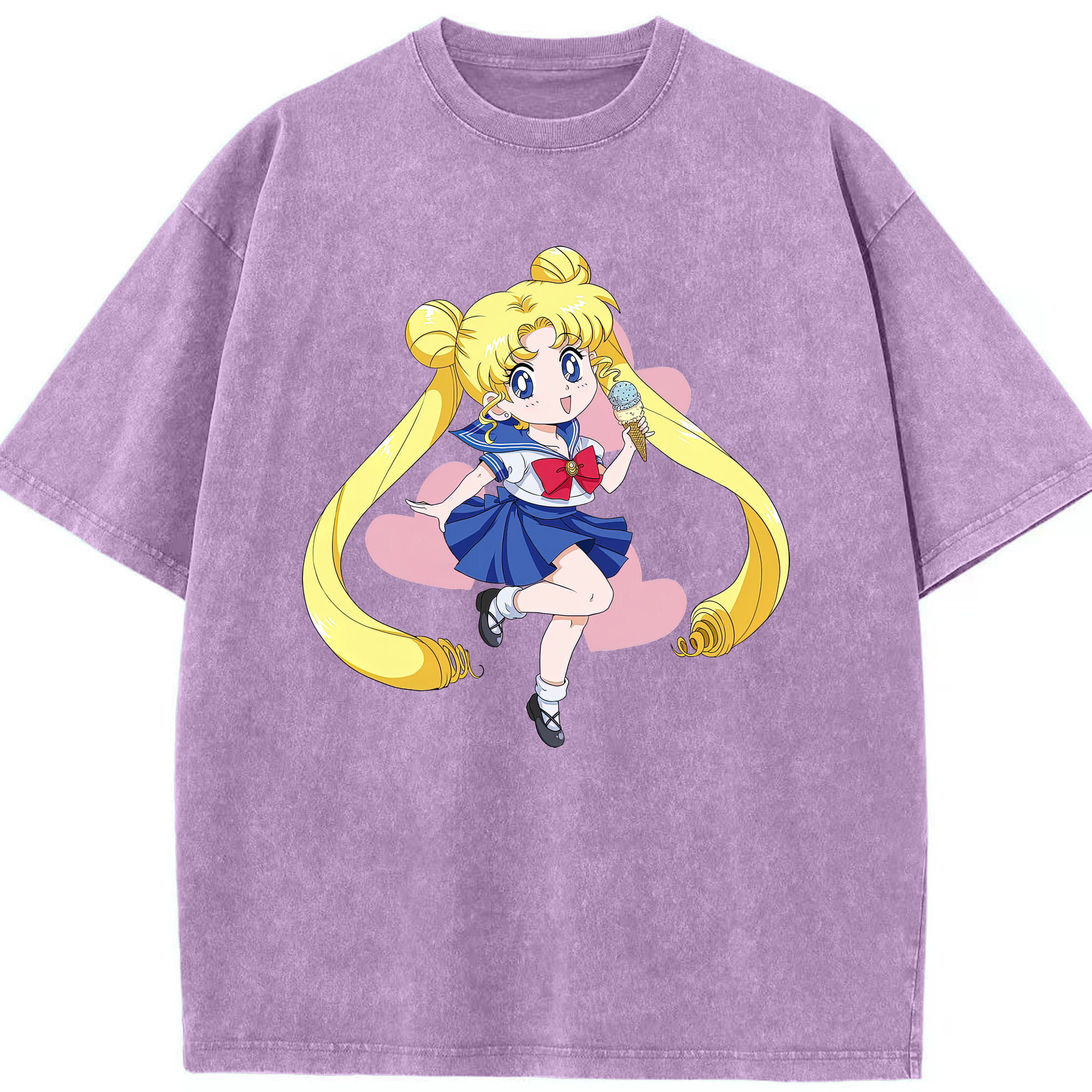（画像用） 美少女戦士セーラームーン 愛野 美奈子 あいの みなこ Sailor Moon Aino Minako 綿100% ヴィンテージ風 半袖Tシャツ（フロントプリント）