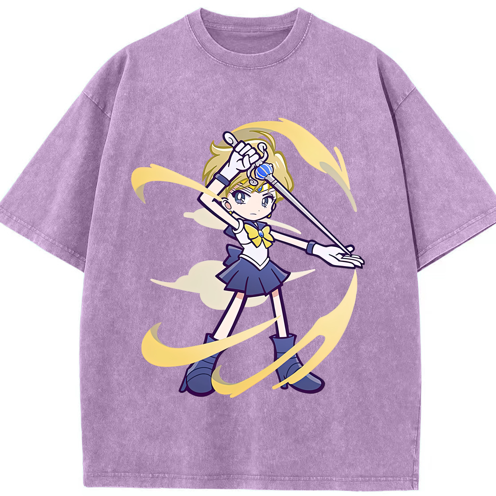 （画像用） 美少女戦士セーラームーン 天王はるか Sailor Moon Tenoh Haruka 綿100% ヴィンテージ風 半袖Tシャツ（フロントプリント）