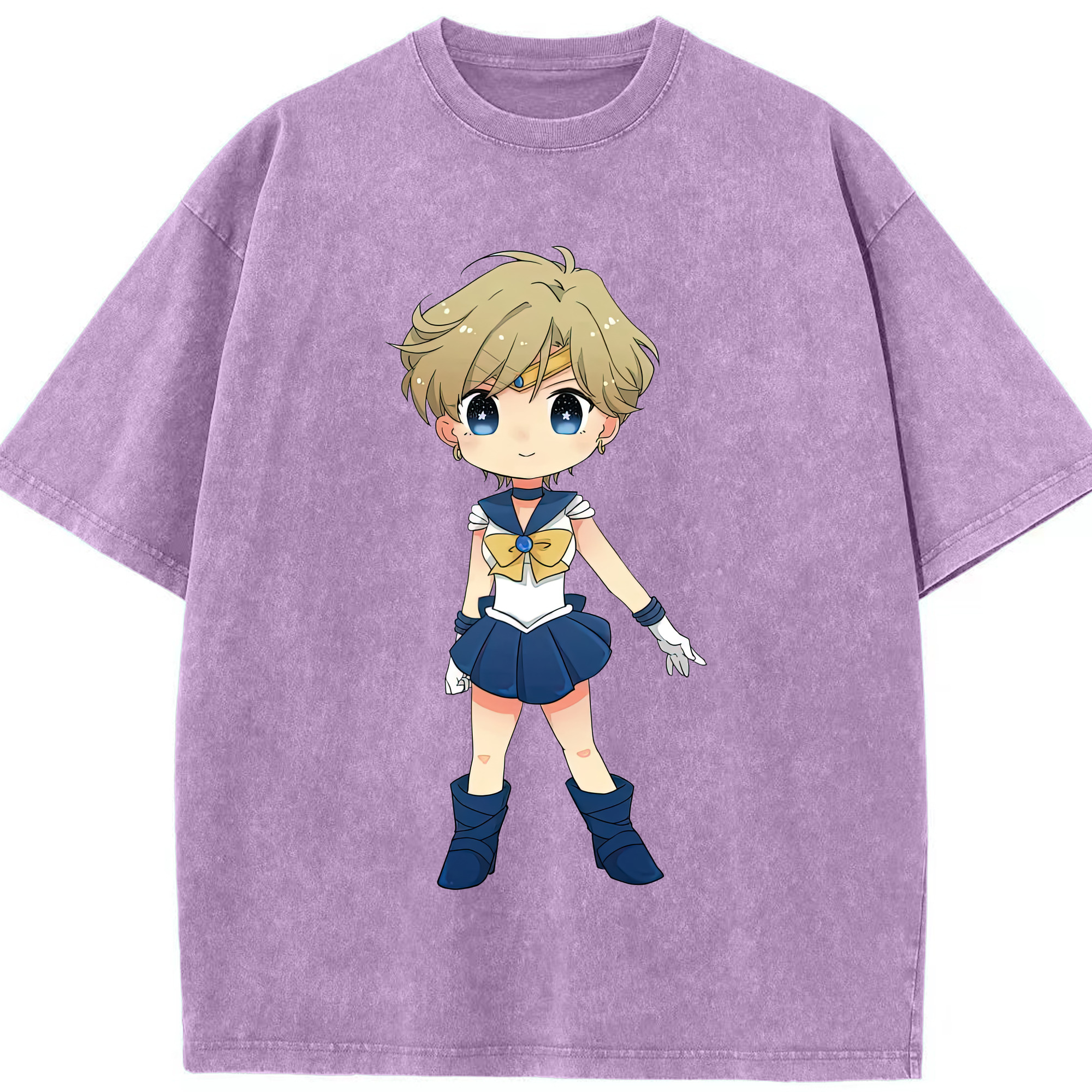 （画像用） 美少女戦士セーラームーン 天王はるか Sailor Moon Tenoh Haruka 綿100% ヴィンテージ風 半袖Tシャツ（フロントプリント）