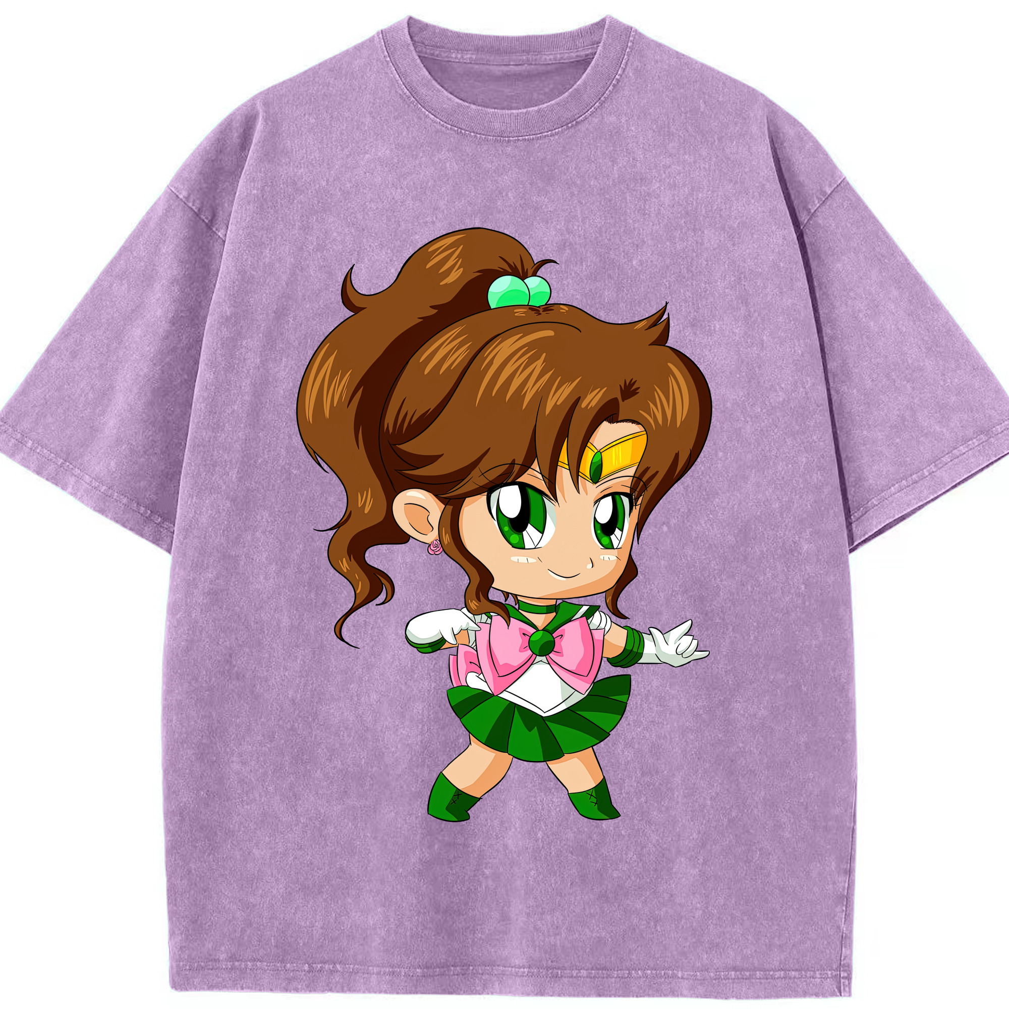 （画像用） 美少女戦士セーラームーン 木野 まこと きの まこと Sailor Moon Kino Makoto （セーラージュピター；Sailor Jupiter） 綿100% ヴィンテージ風 半袖Tシャツ（フロントプリント）