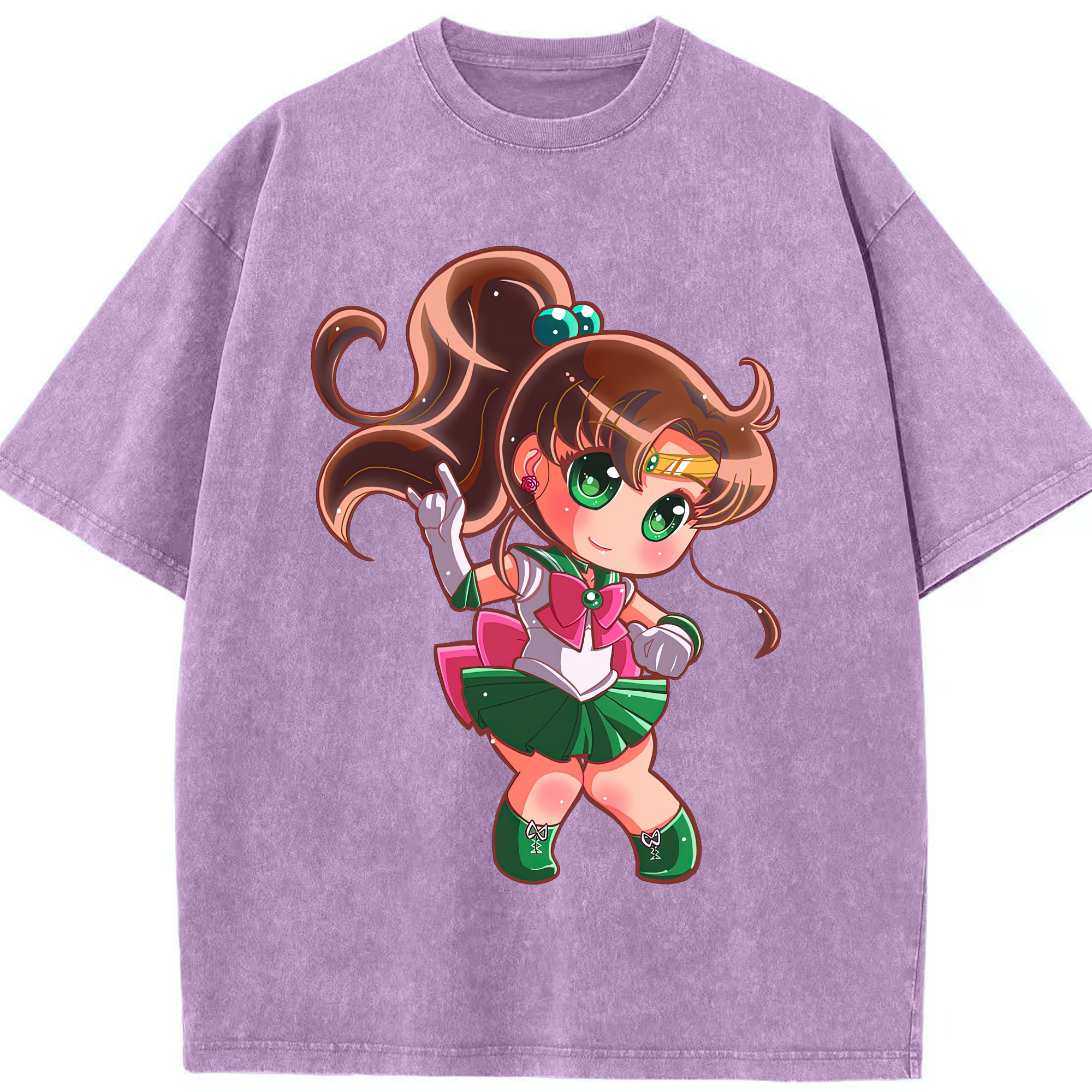 （画像用） 美少女戦士セーラームーン 木野 まこと きの まこと Sailor Moon Kino Makoto （セーラージュピター；Sailor Jupiter） 綿100% ヴィンテージ風 半袖Tシャツ（フロントプリント）