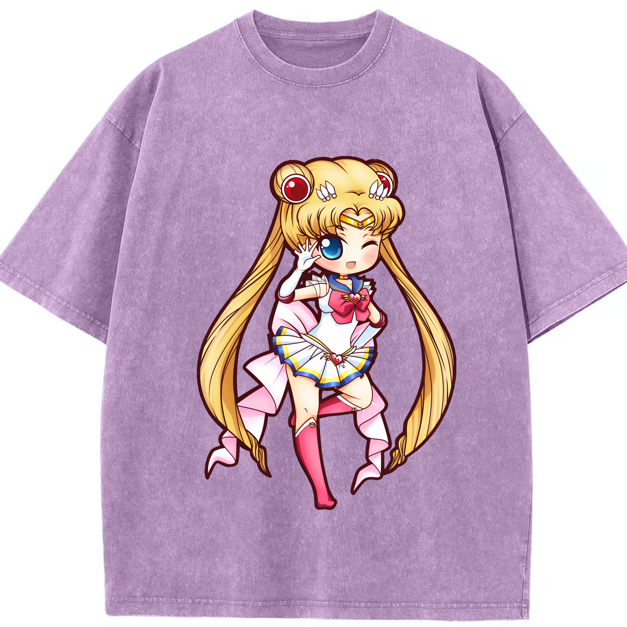 （画像用） 美少女戦士セーラームーン 月野 うさぎ つきの うさぎ Sailor Moon Tsukino Usagi 綿100% ヴィンテージ風 半袖Tシャツ（フロントプリント）