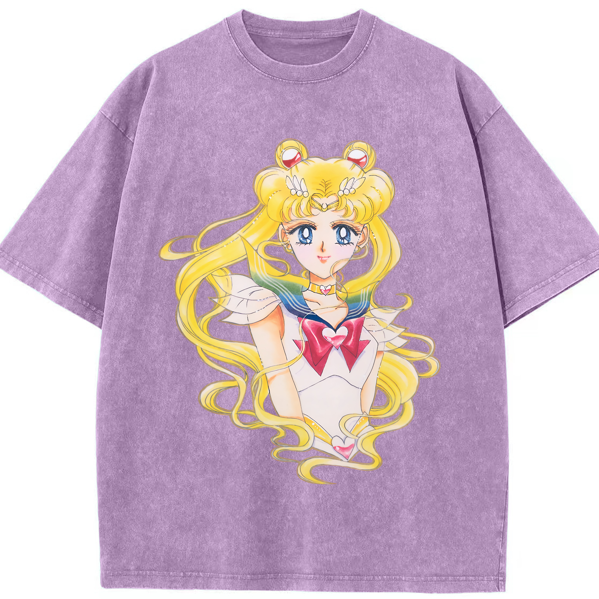 （画像用） 美少女戦士セーラームーン 月野 うさぎ つきの うさぎ Sailor Moon Tsukino Usagi 綿100% ヴィンテージ風 半袖Tシャツ（フロントプリント）