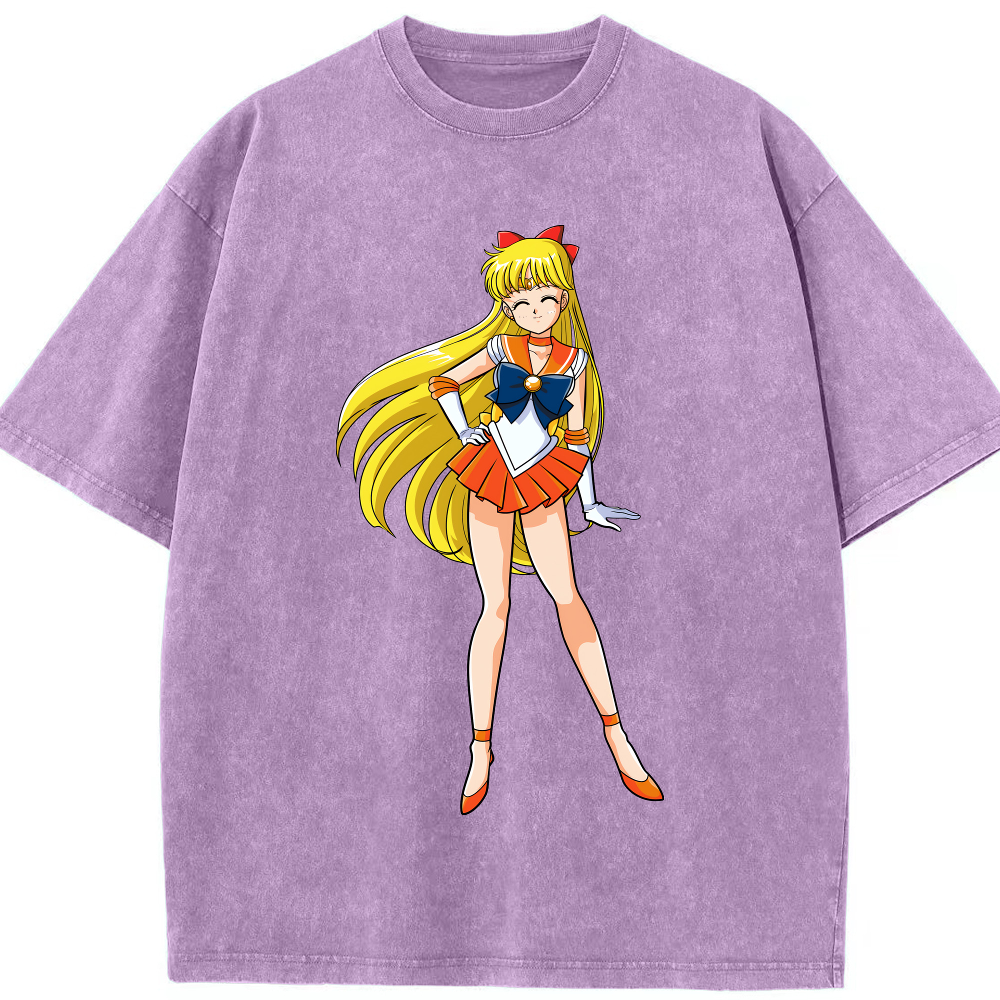 （画像用） 美少女戦士セーラームーン 愛野 美奈子 あいの みなこ Sailor Moon Aino Minako 綿100% ヴィンテージ風 半袖Tシャツ（フロントプリント）