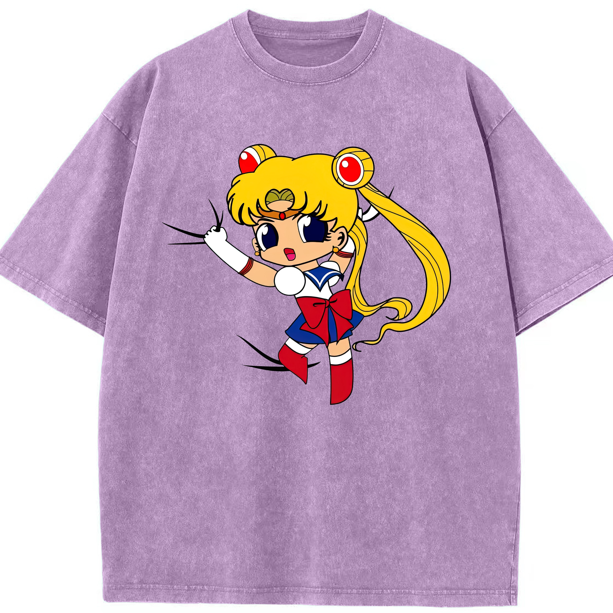 （画像用） 美少女戦士セーラームーン 月野 うさぎ つきの うさぎ Sailor Moon Tsukino Usagi 綿100% ヴィンテージ風 半袖Tシャツ（フロントプリント）
