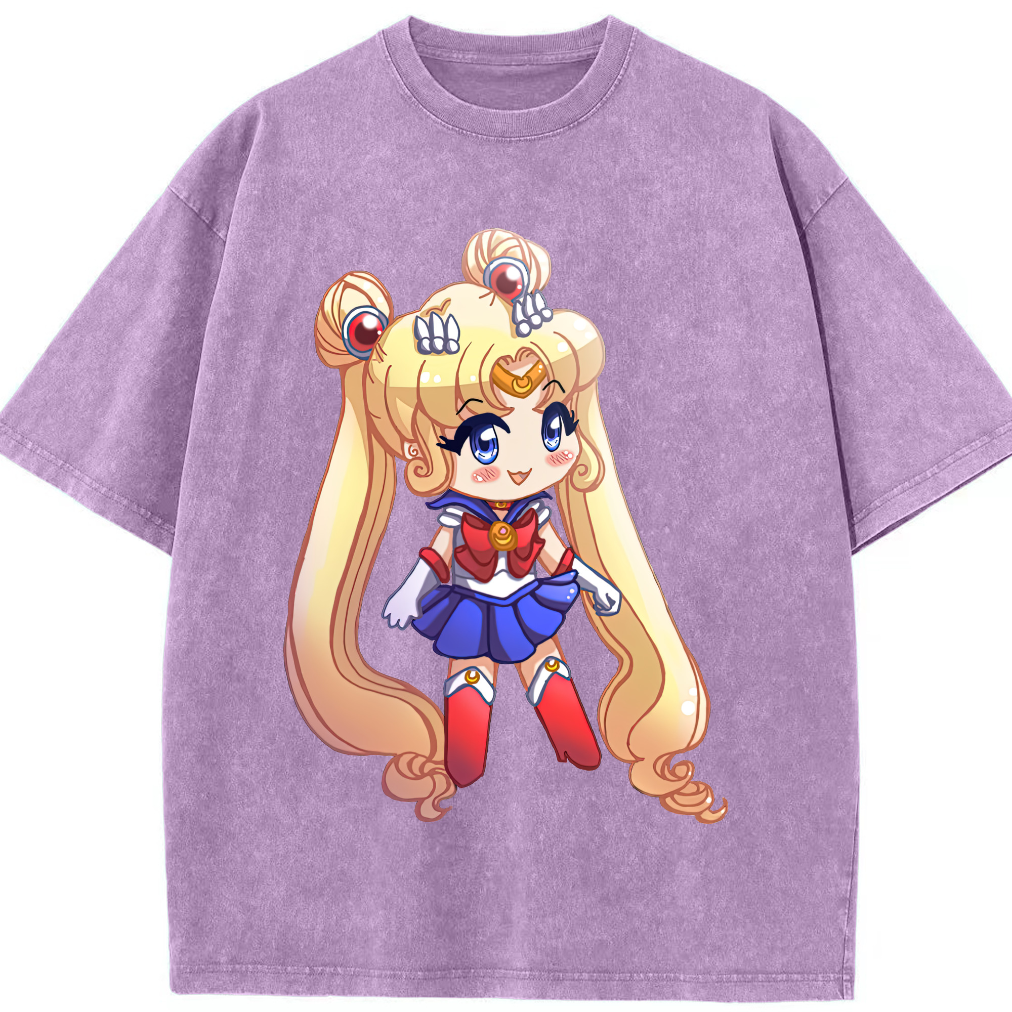 （画像用） 美少女戦士セーラームーン 月野 うさぎ つきの うさぎ Sailor Moon Tsukino Usagi 綿100% ヴィンテージ風 半袖Tシャツ（フロントプリント）