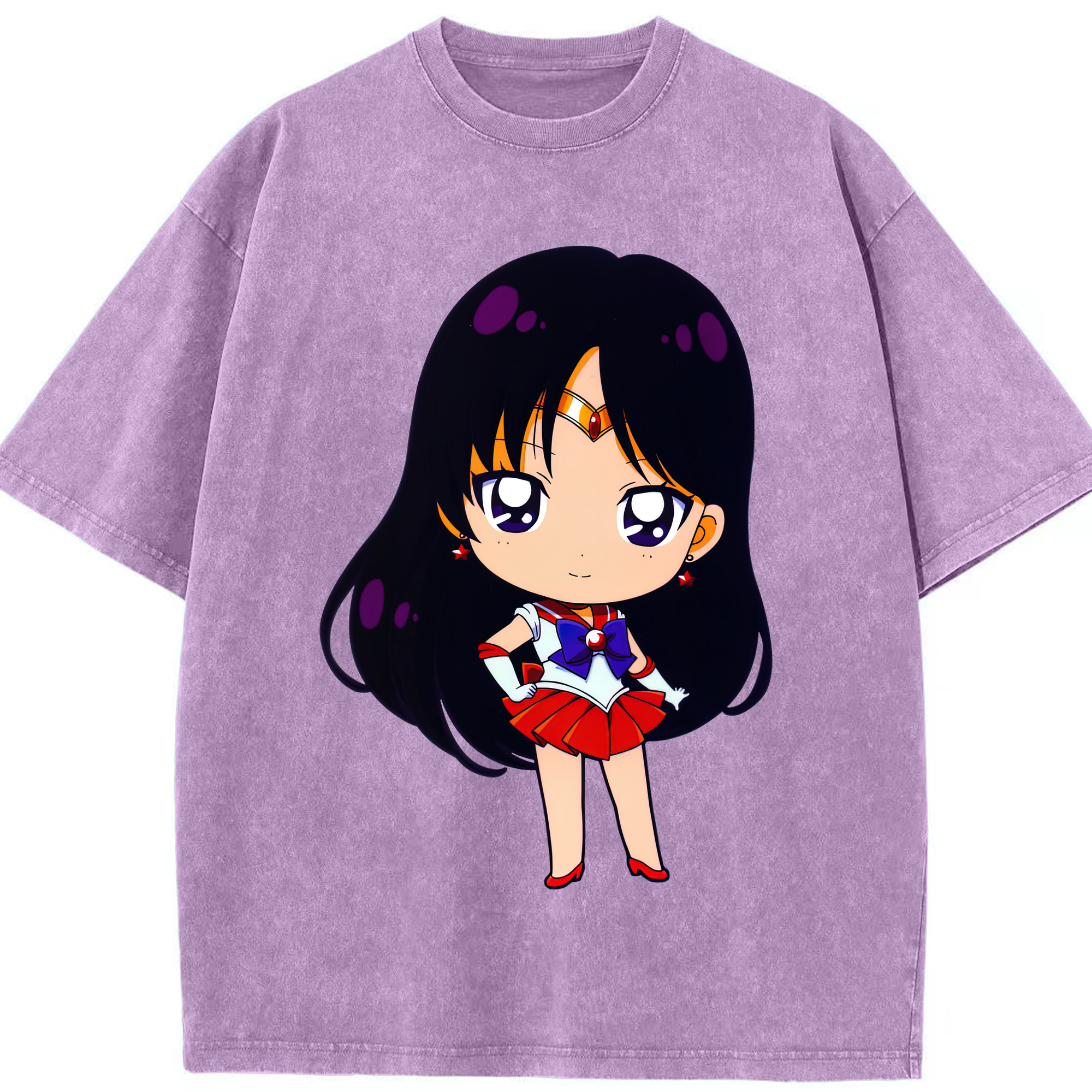 （画像用） 美少女戦士セーラームーン 火野レイ ひの レイ Sailor Moon Hino Rei （セーラーマーズ,Sailor Mars） 綿100% ヴィンテージ風 半袖Tシャツ（フロントプリント）