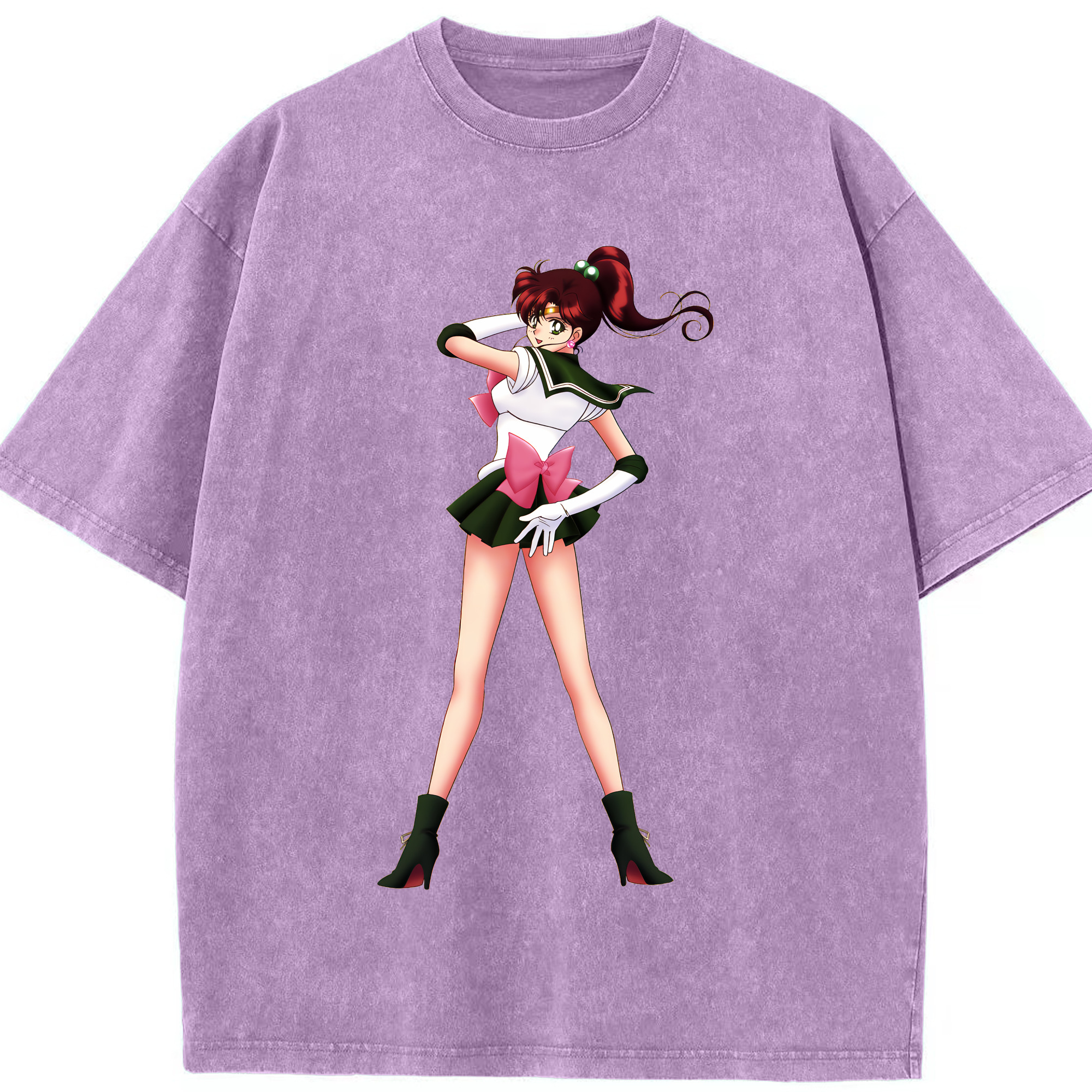 （画像用） 美少女戦士セーラームーン 木野 まこと きの まこと Sailor Moon Kino Makoto （セーラージュピター；Sailor Jupiter） 綿100% ヴィンテージ風 半袖Tシャツ（フロントプリント）
