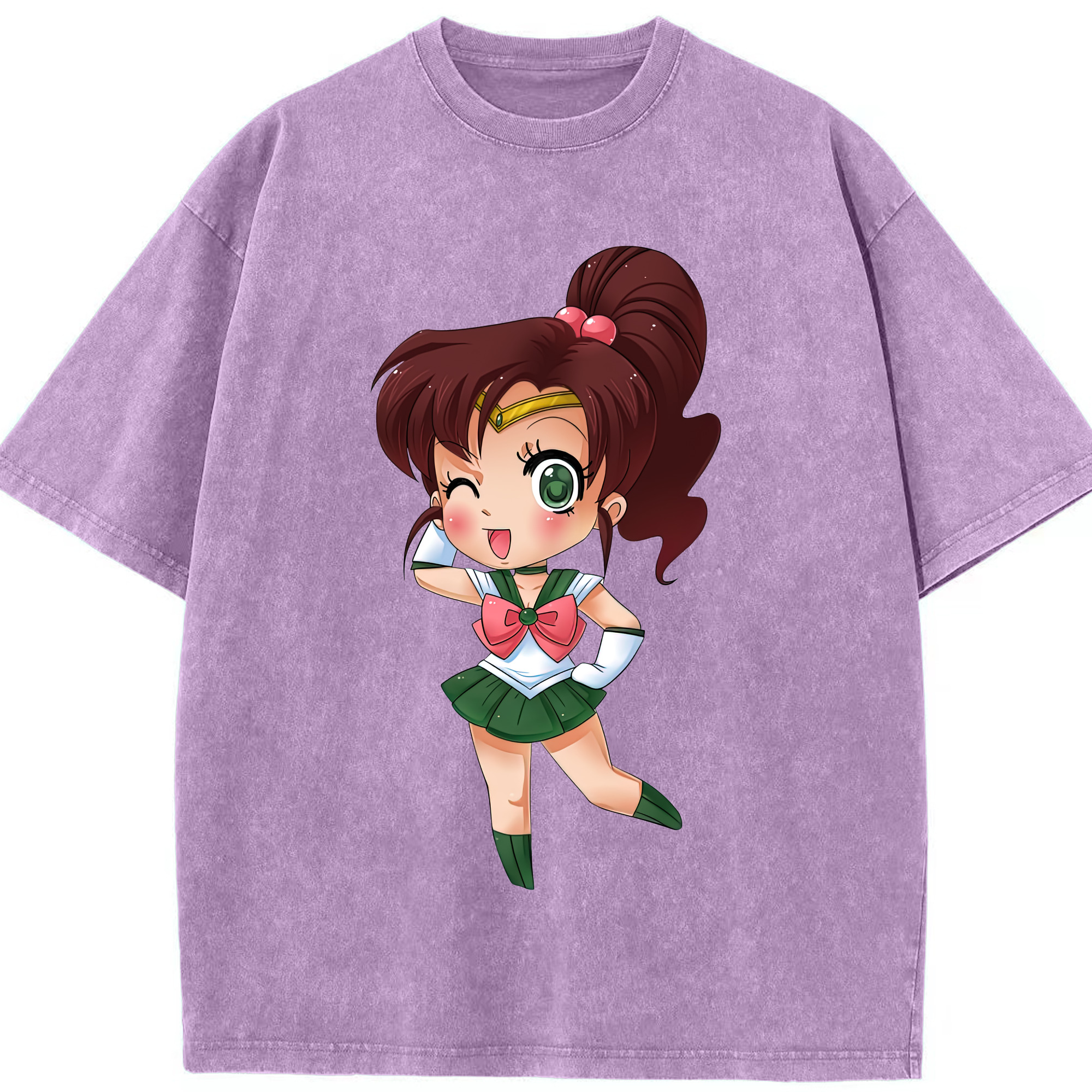 （画像用） 美少女戦士セーラームーン 木野 まこと きの まこと Sailor Moon Kino Makoto （セーラージュピター；Sailor Jupiter） 綿100% ヴィンテージ風 半袖Tシャツ（フロントプリント）