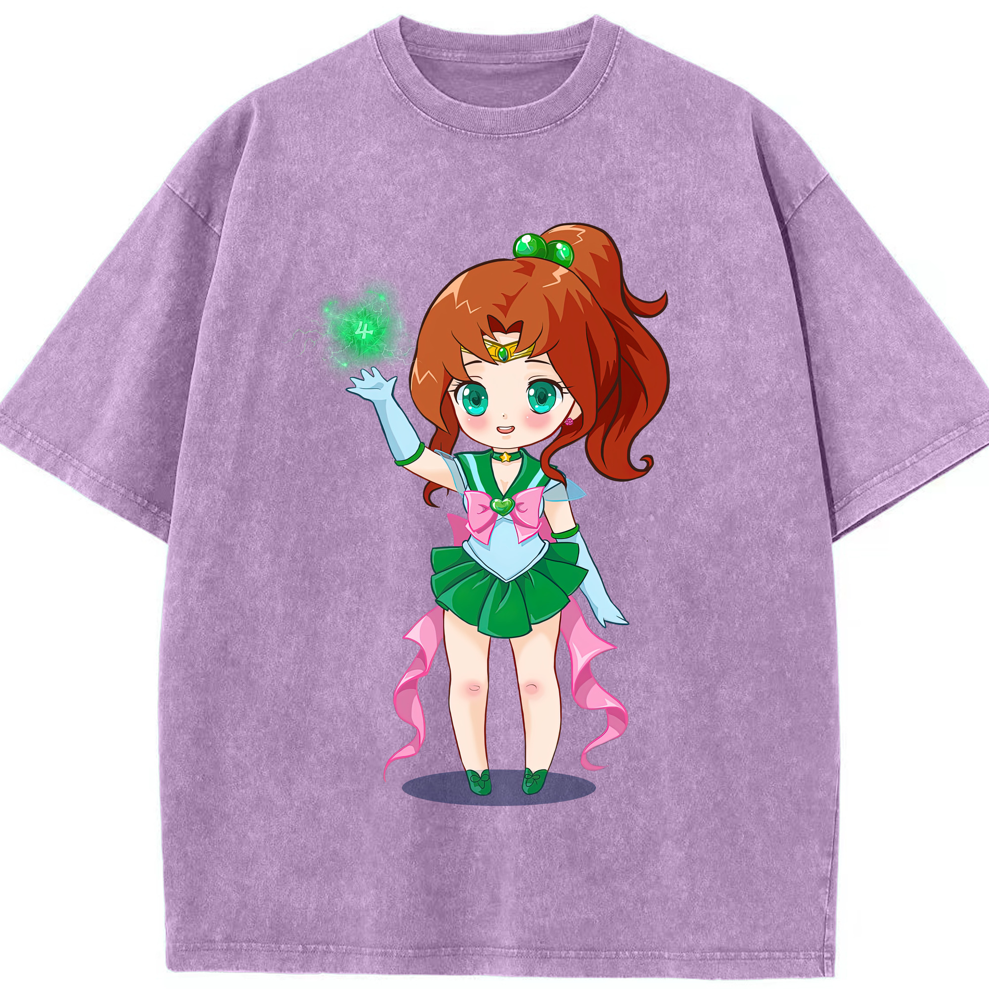 （画像用） 美少女戦士セーラームーン 木野 まこと きの まこと Sailor Moon Kino Makoto （セーラージュピター；Sailor Jupiter） 綿100% ヴィンテージ風 半袖Tシャツ（フロントプリント）
