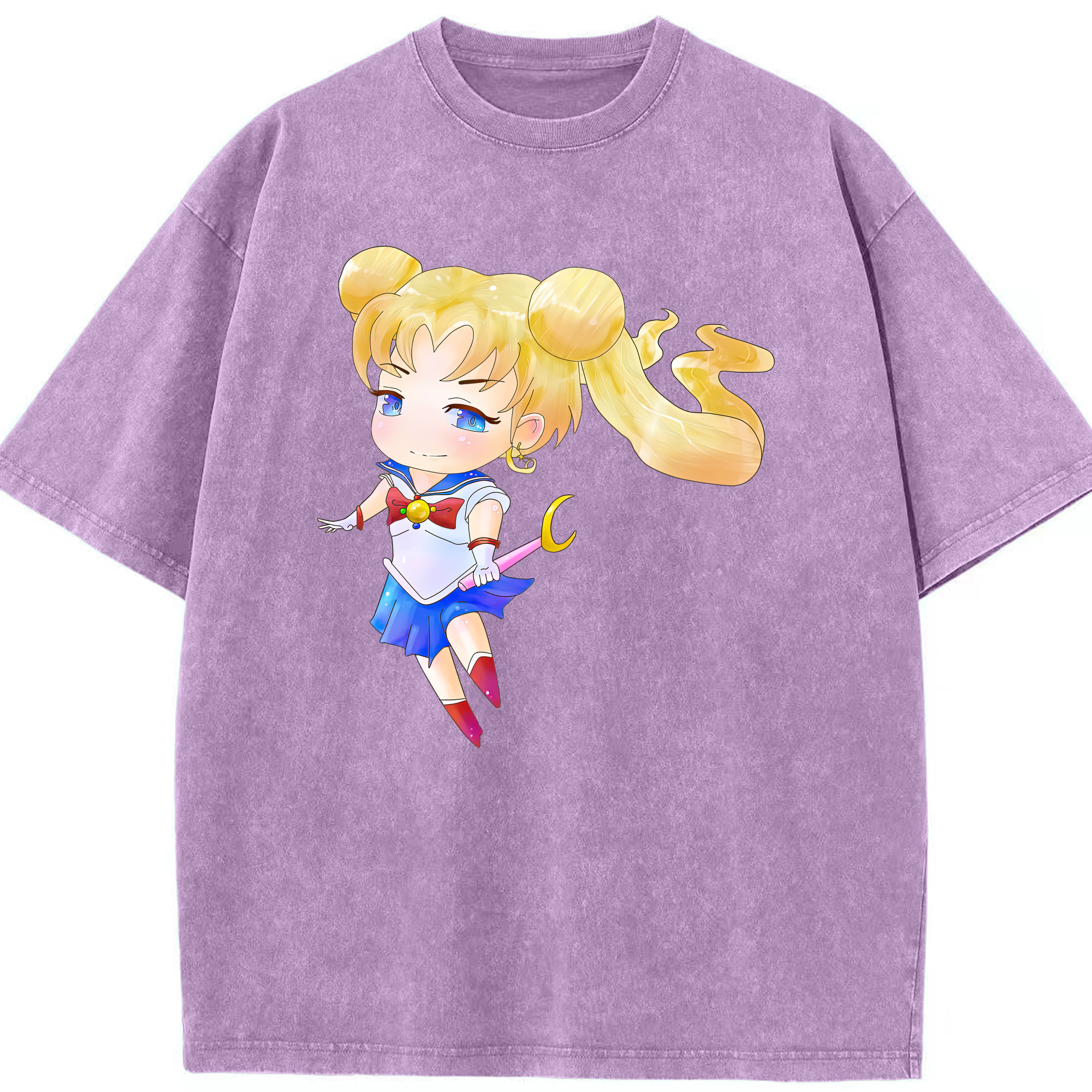（画像用） 美少女戦士セーラームーン 愛野 美奈子 あいの みなこ Sailor Moon Aino Minako 綿100% ヴィンテージ風 半袖Tシャツ（フロントプリント）