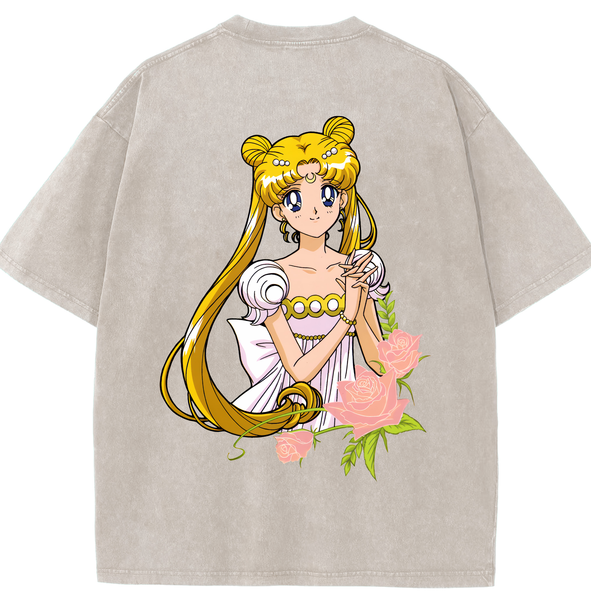（画像用） 美少女戦士セーラームーン 愛野 美奈子 あいの みなこ Sailor Moon Aino Minako 綿100% ヴィンテージ風 半袖Tシャツ（背面プリント）